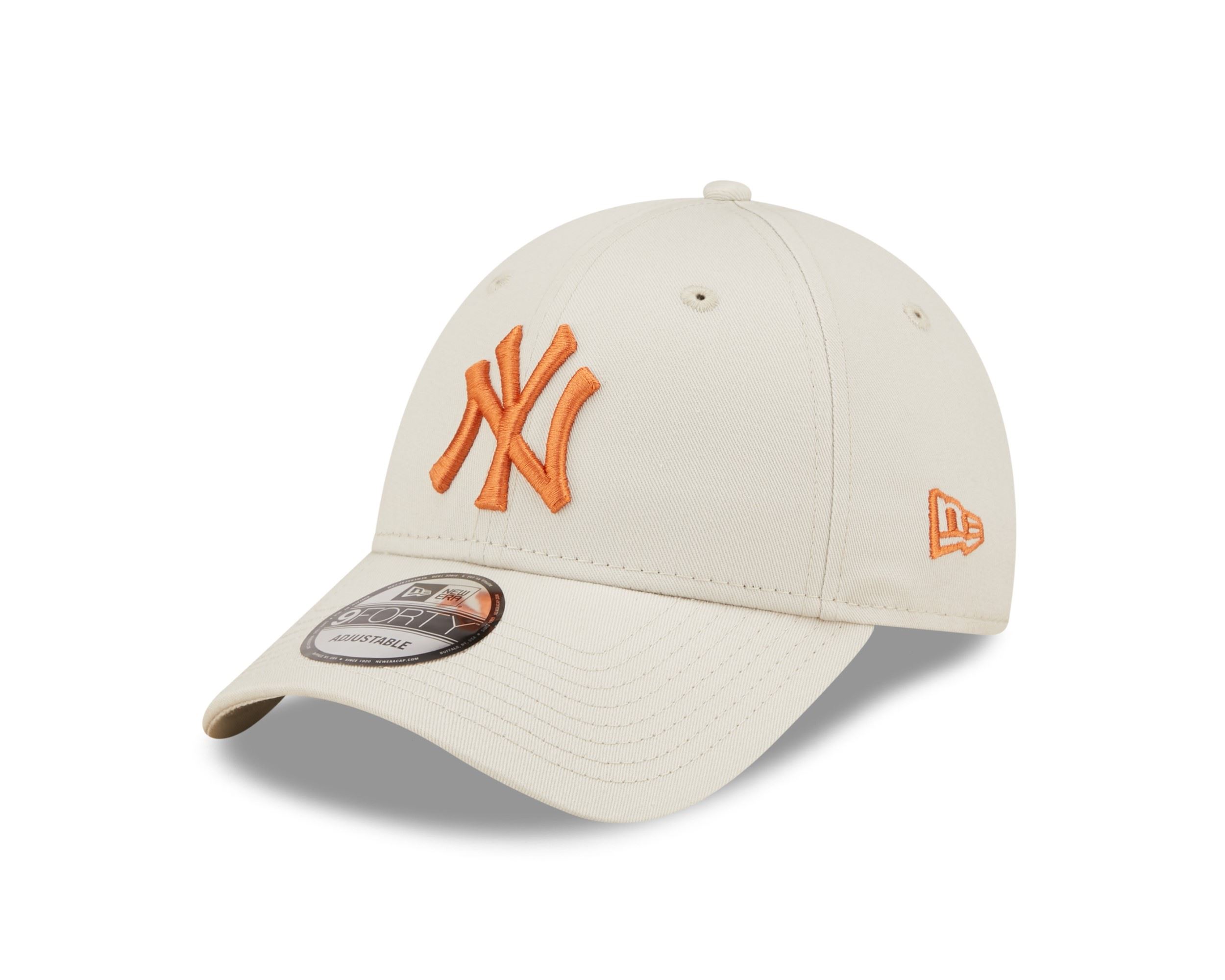 New York Yankees MLB League Essential Beige Orange 9Forty Verstellbare Cap New Era