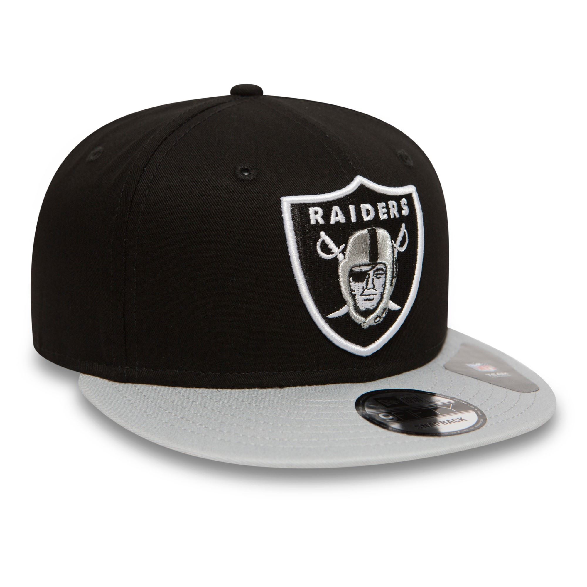 Las Vegas Raiders NFL Cotton Block Black Grey 9Fifty Adjustable Snapback Cap New Era