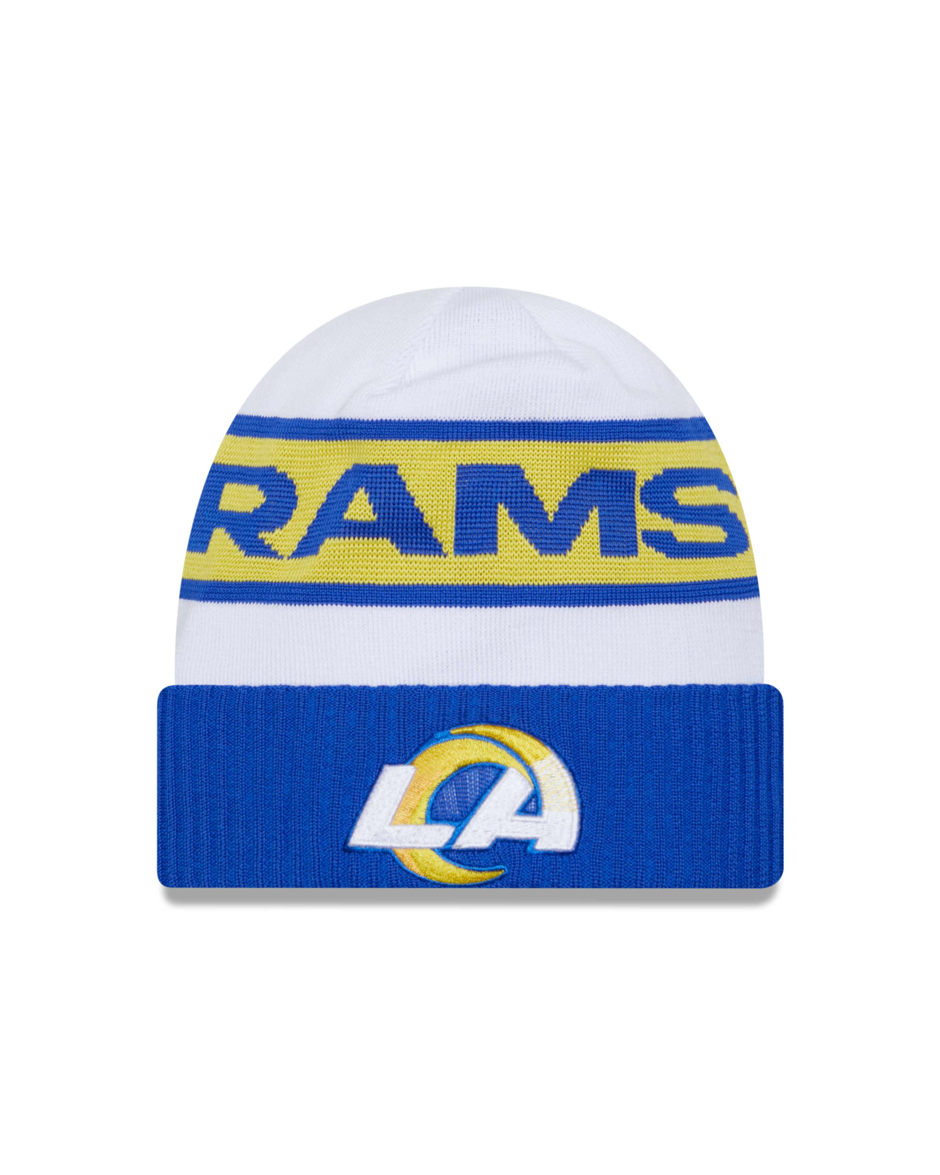 Los Angeles Rams NFL 2023  Sideline Tech Knit OTC White Beanie New Era