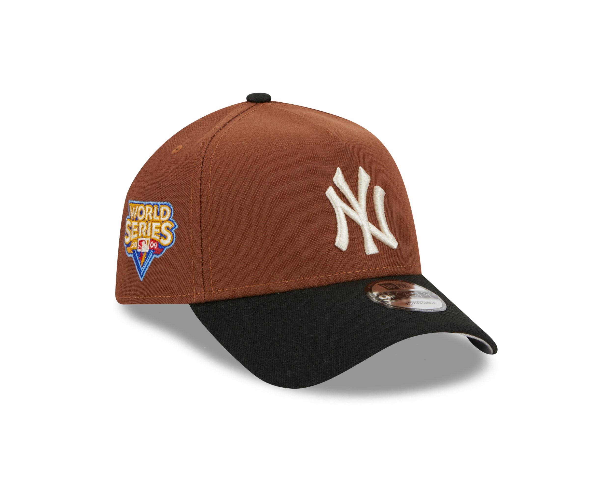New York Yankees MLB Harvest World Series 2009 Brown Black 9Forty A-Frame Snapback Cap New Era