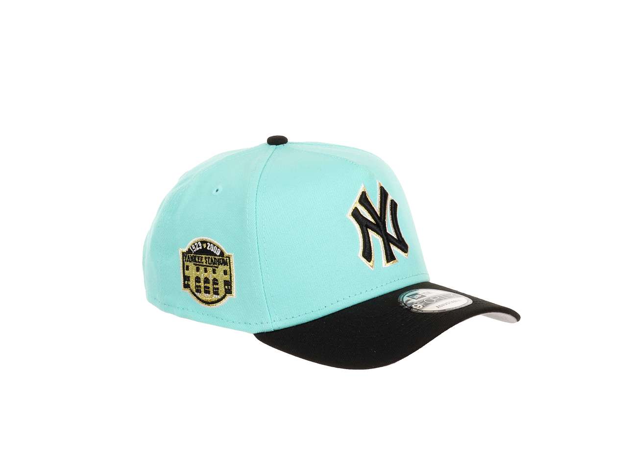 New York Yankees MLB Yankee Stadium Sidepatch Cooperstown Mint Black 9Forty A-Frame Snapback Cap New Era