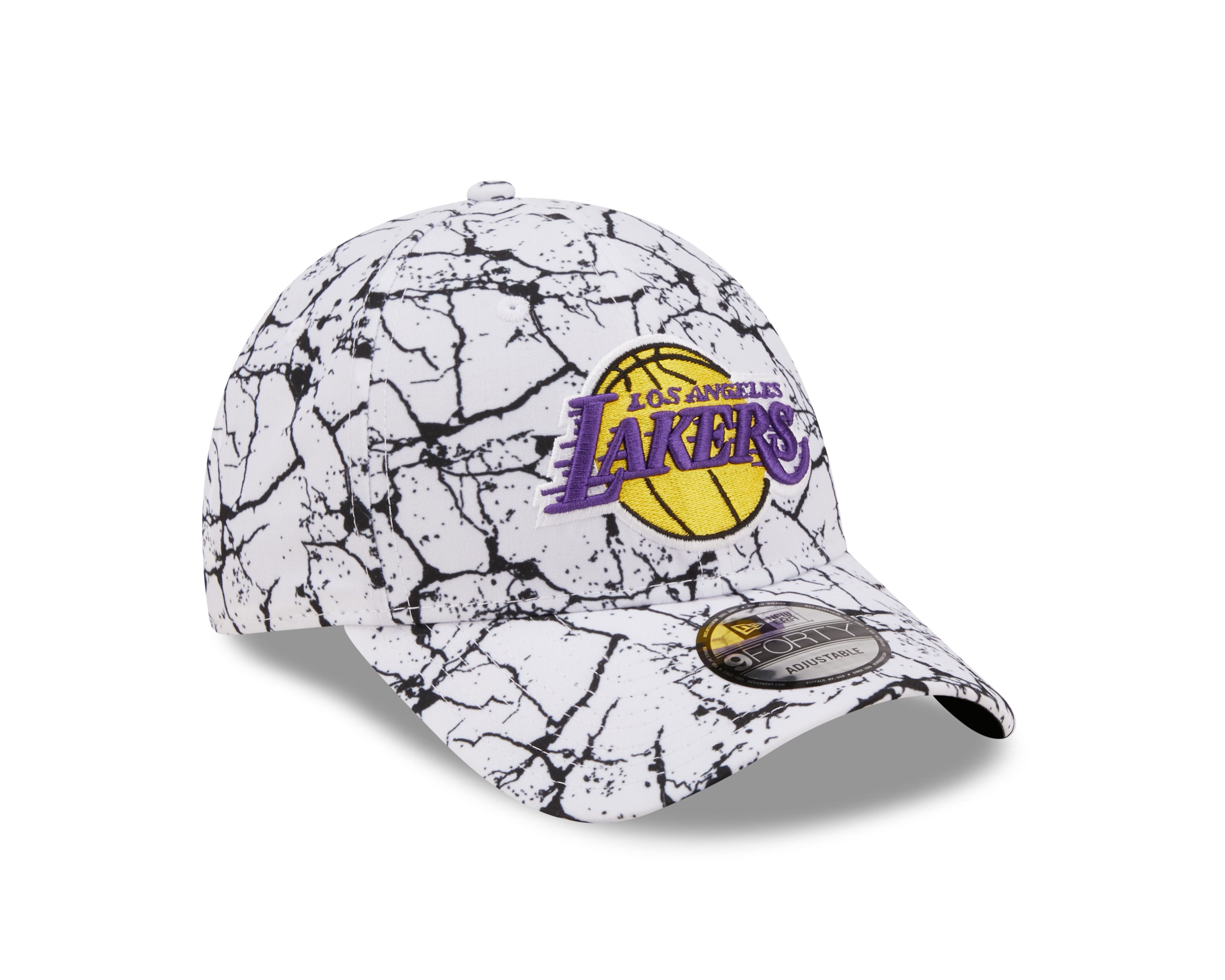 Los Angeles Lakers NBA Marble White 9Forty Adjustable Cap New Era