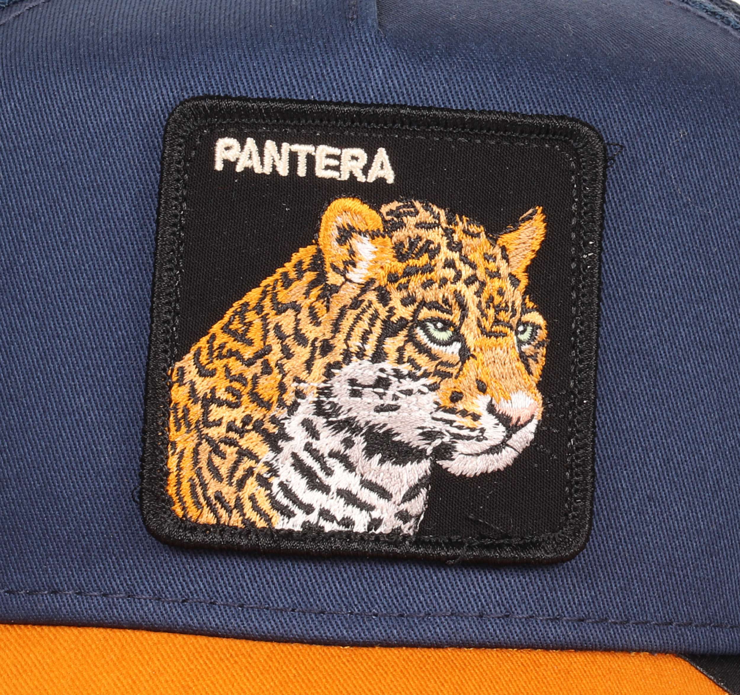 Pantera Leopard Blue Brown Adjustable Trucker Cap Goorin Bros
