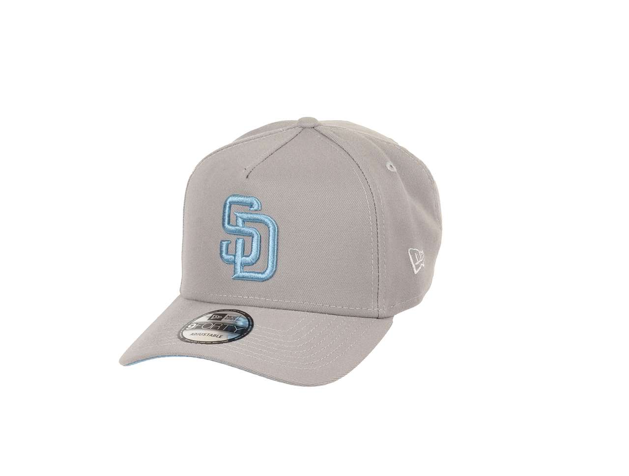 San Diego Padres MLB 40th Anniversary Sidepatch Cooperstown Gray Sky 9Forty A-Frame Snapback Cap New Era