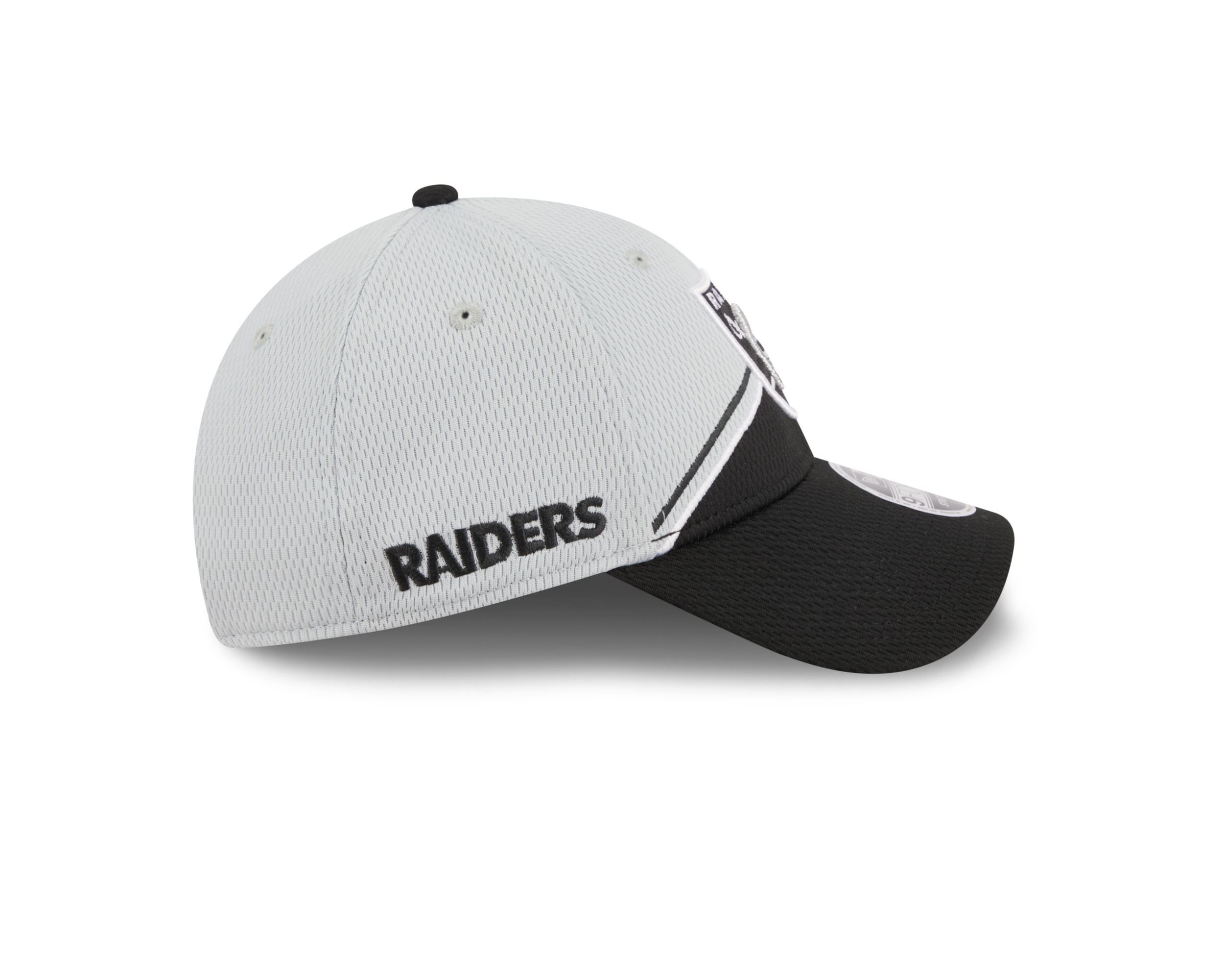 Las Vegas Raiders NFL 2023 Sideline Lightgrey Black 9Forty Stretch Snapback Cap New Era