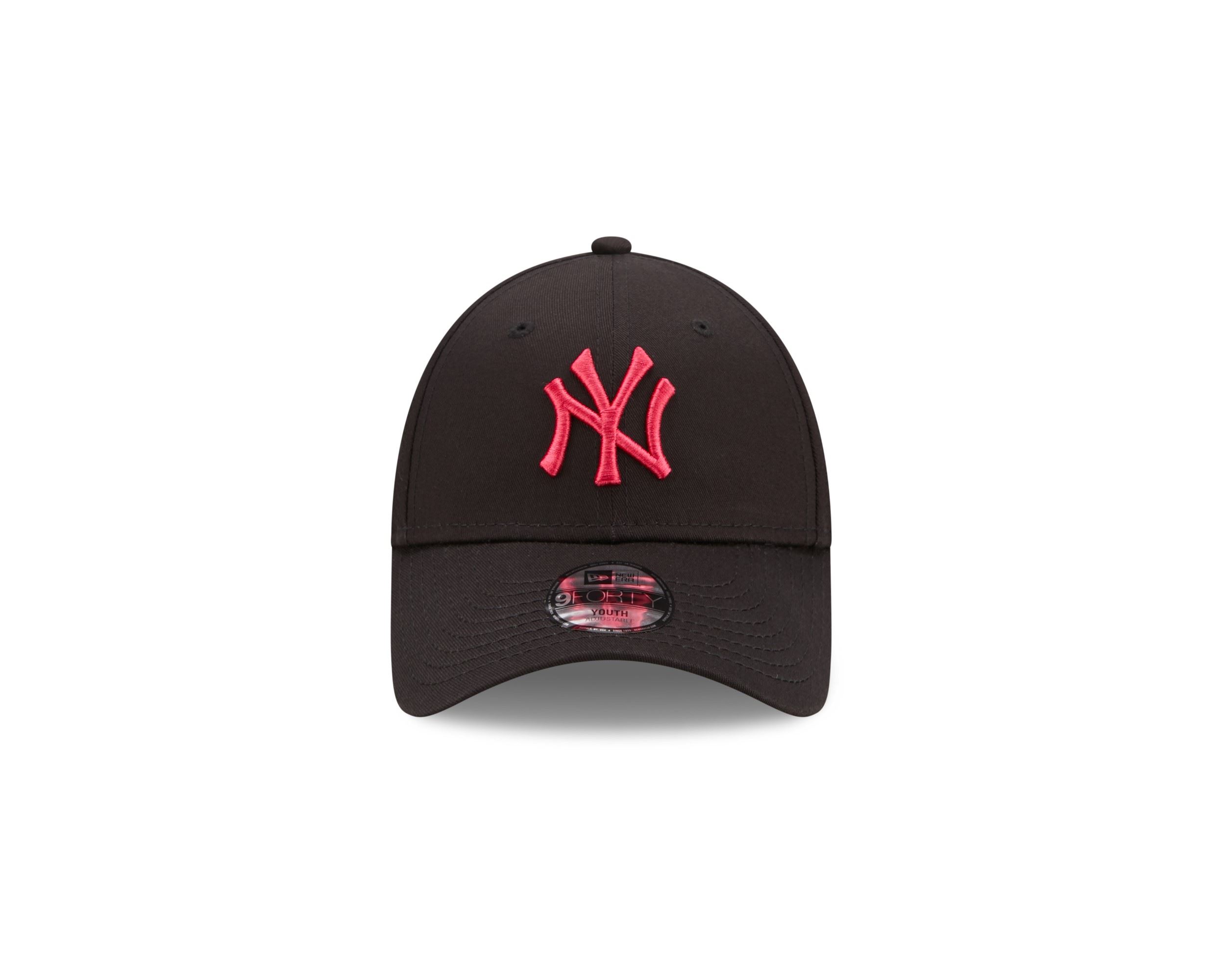 New York Yankees MLB League Essential Black Bright Red 9Forty Adjustable Kids Cap New Era