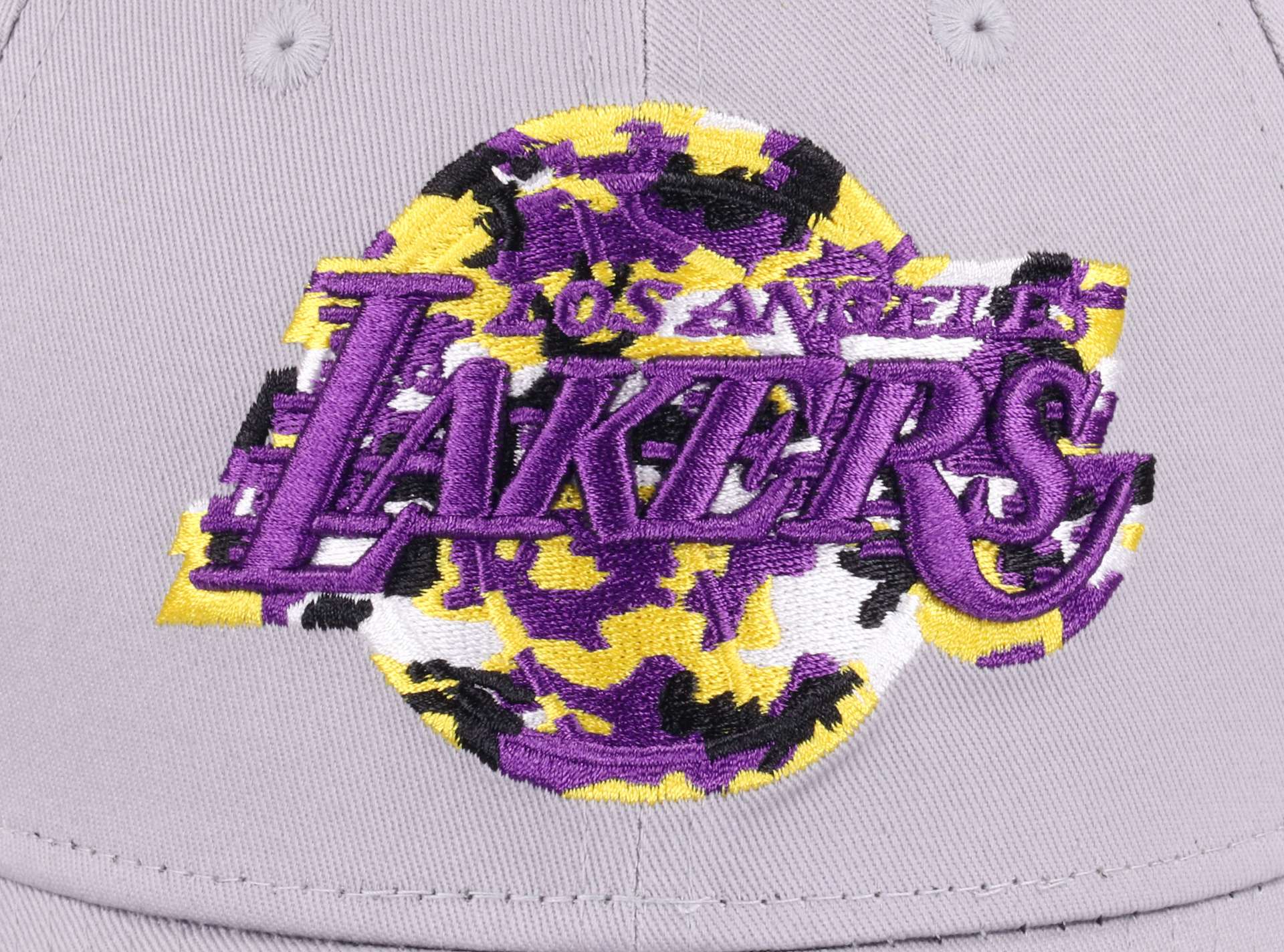 Los Angeles Lakers Grey NBA Wild Camouflage Infill 9Forty Adjustable Cap New Era