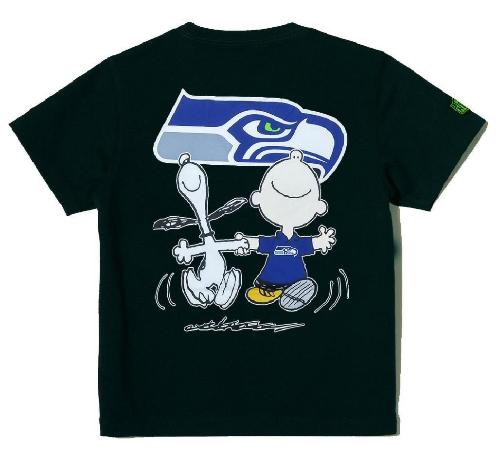 Seattle Seahawks - New Era T-Shirt / Tee - NFL Peanuts Edition - Black