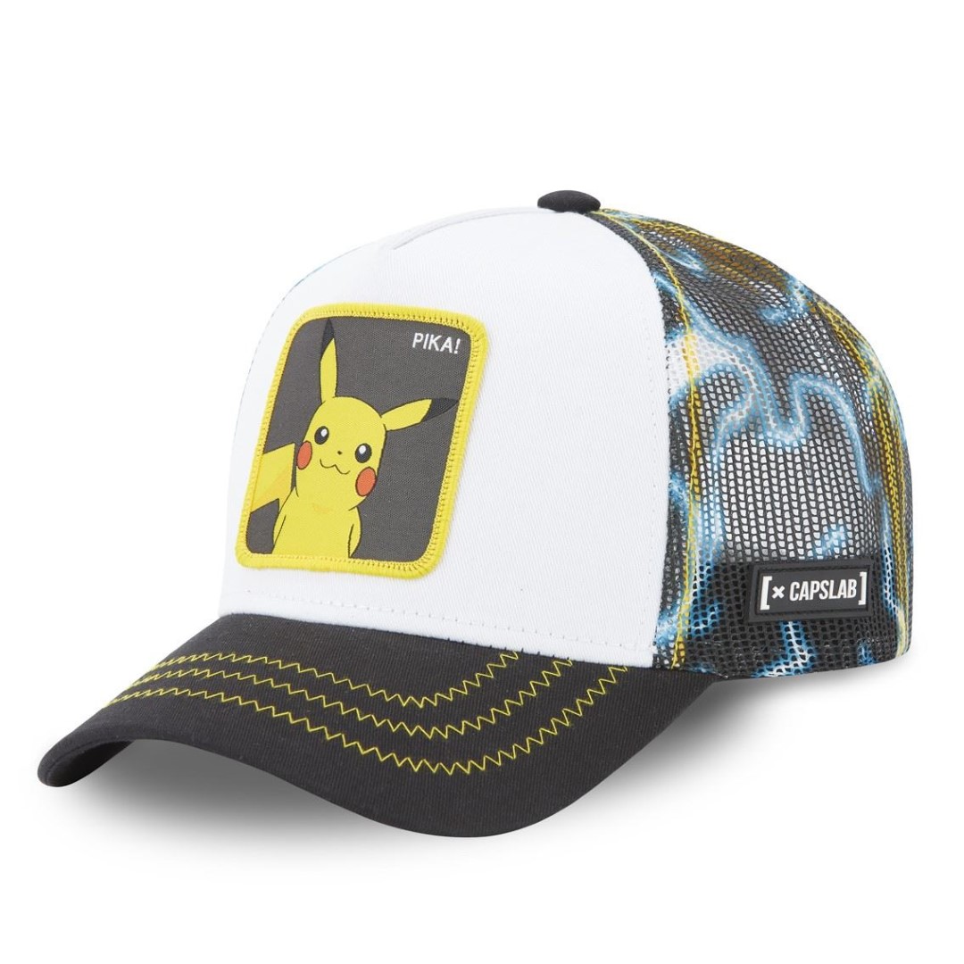 Pikachu Pokemon Street White Black Trucker Cap Capslab