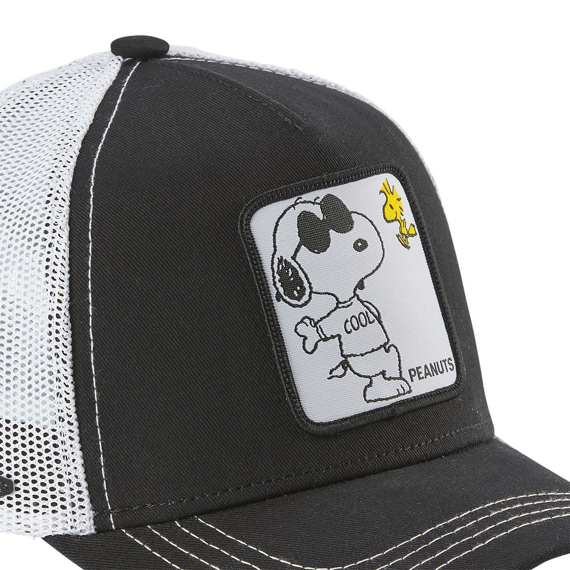 Snoopy The Peanuts Black White Trucker Cap Capslab