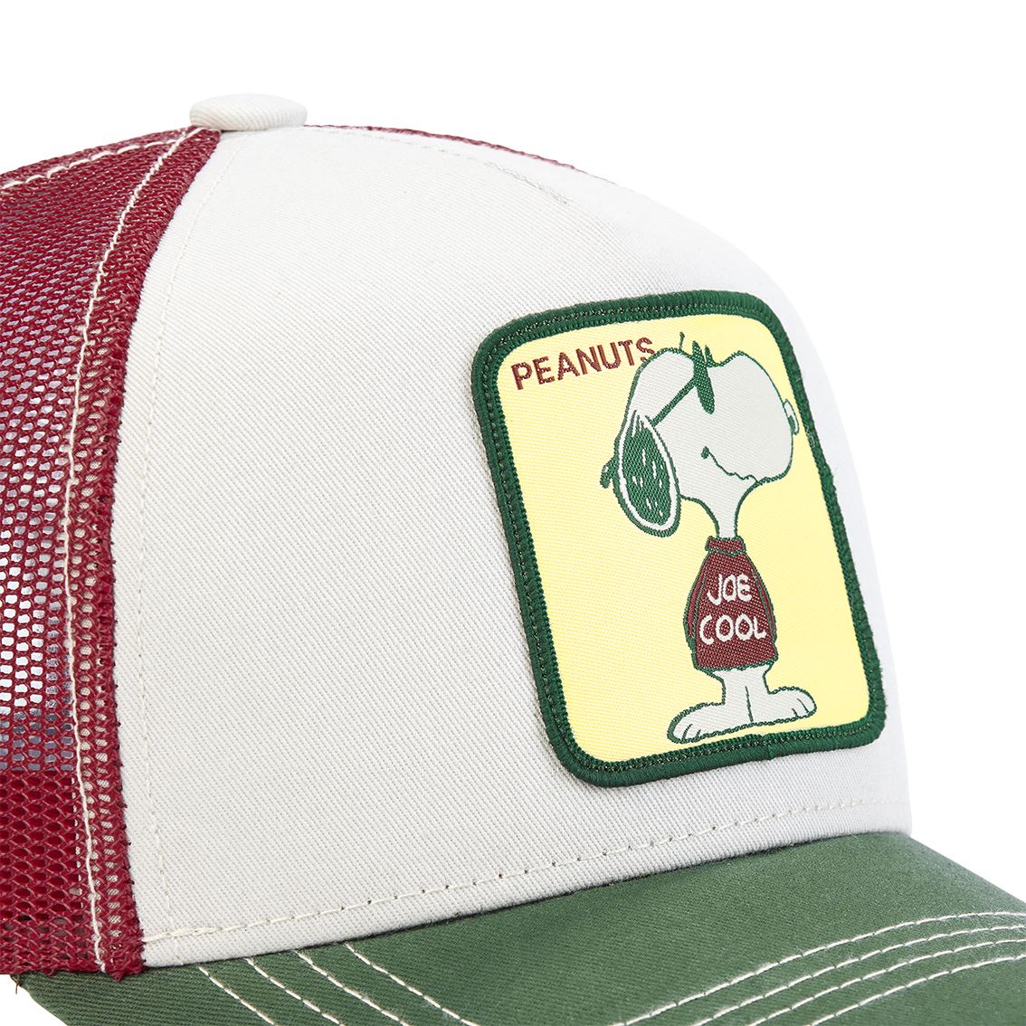 Snoopy The Peanuts Gray Green Red Trucker Cap Capslab