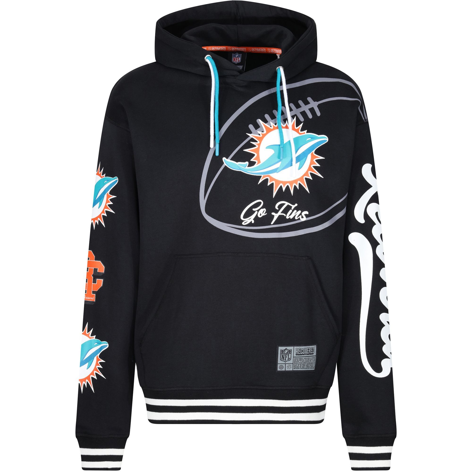 Miami Dolphins NFL Go Fins Hoody Schwarz Recovered