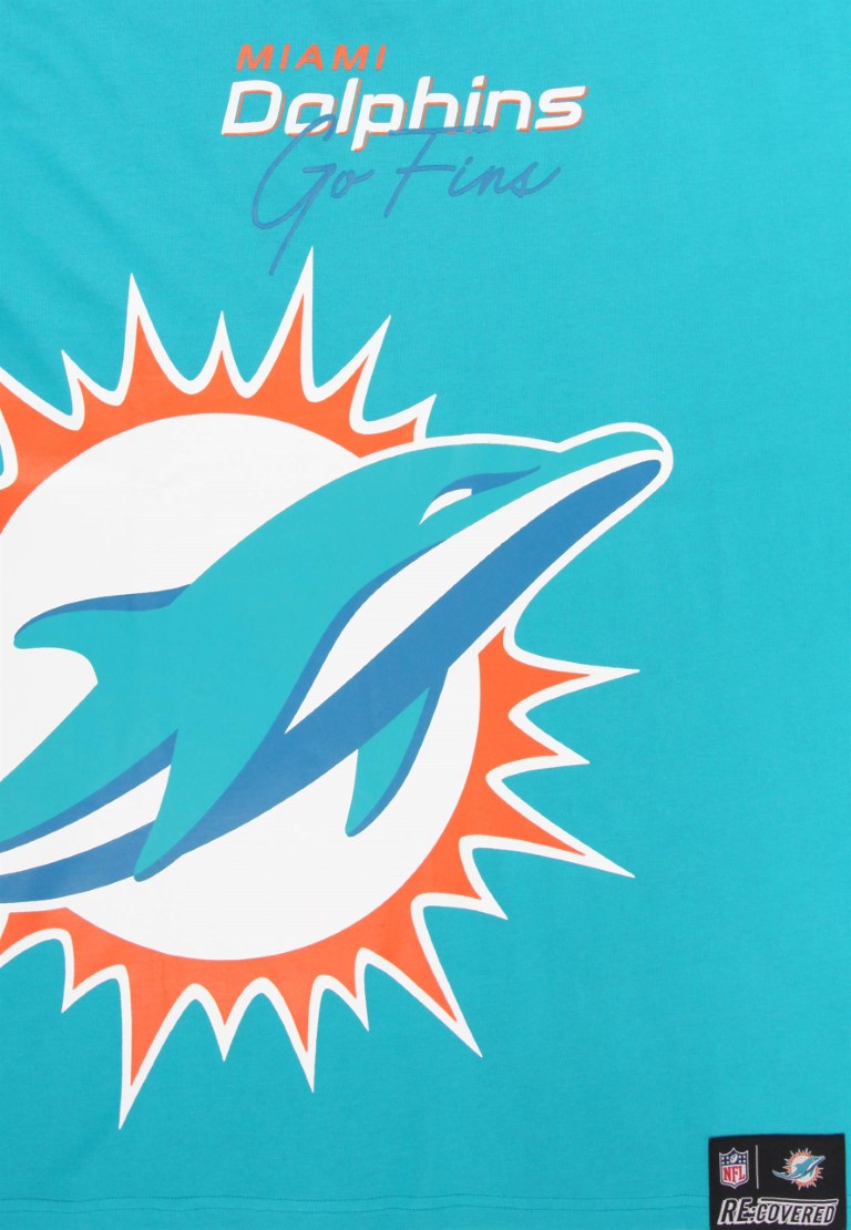 Miami Dolphins Cut and Sew Navy Oversized T-Shirt Recovered