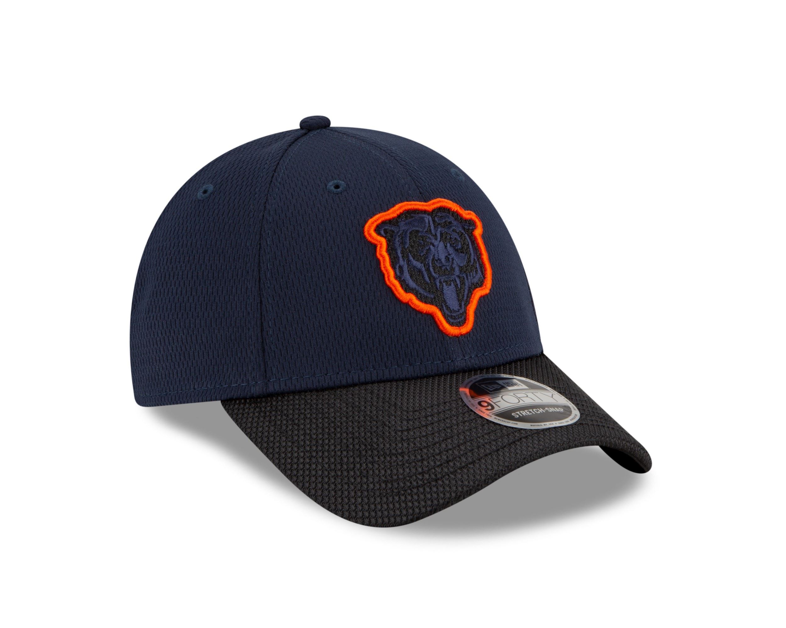 Chicago Bears NFL 2021 Sideline Road Navy 9Forty Stretch Snap Cap New Era