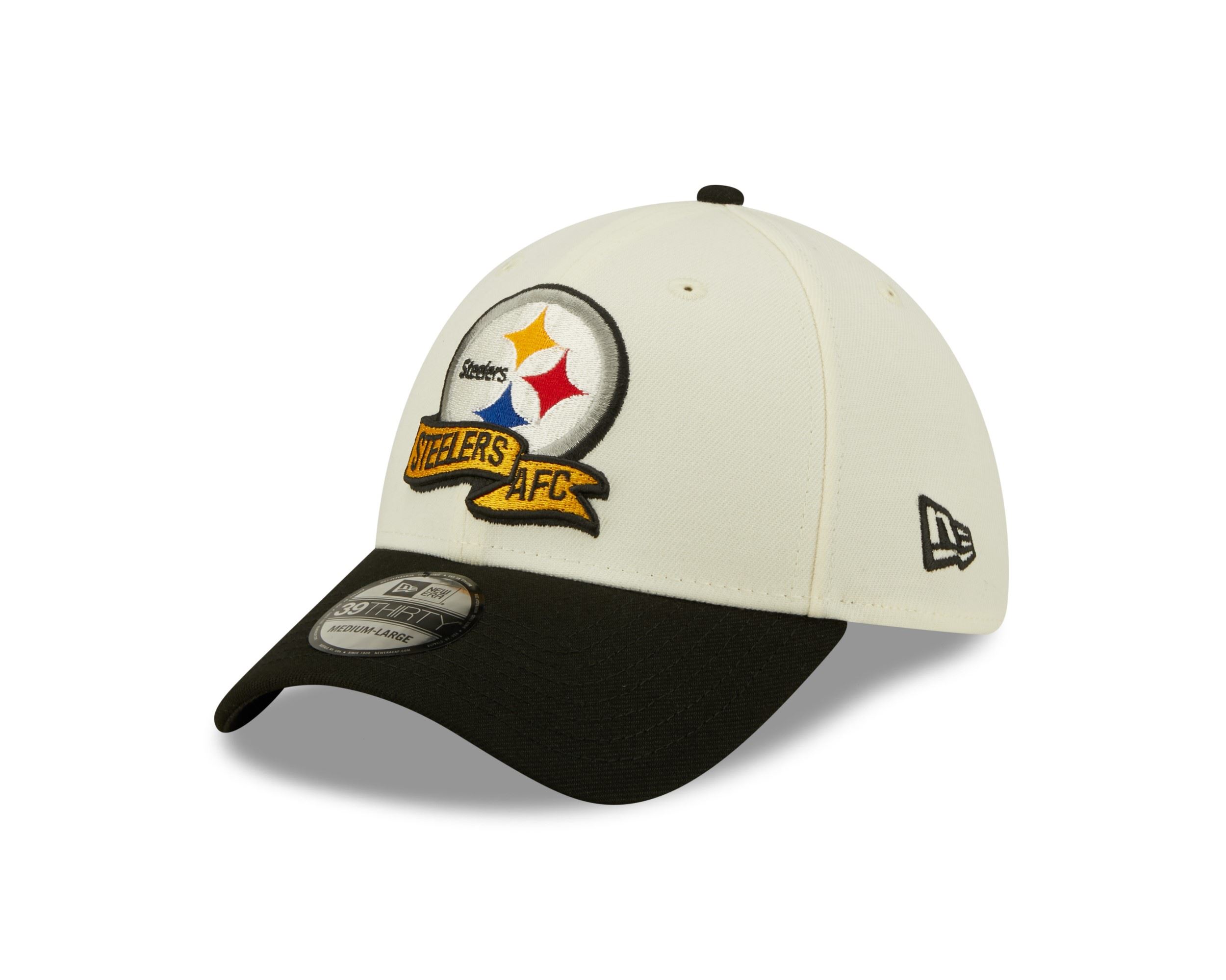 Pittsburgh Steelers NFL 2022 Sideline Chrome White 39Thirty Stretch Cap New Era