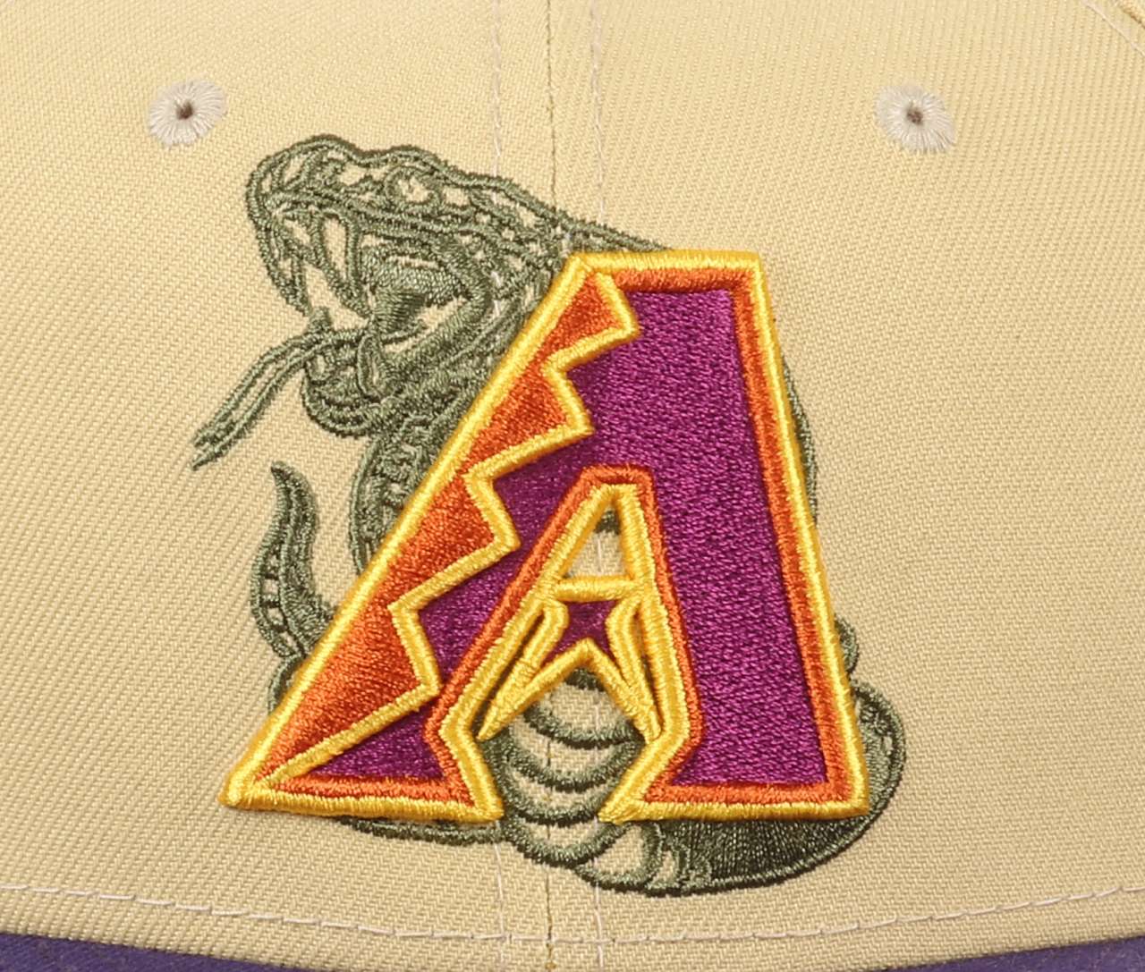 Arizona Diamondbacks MLB Snake Sidepatch Vegas Gold Purple 59Fifty Basecap New Era