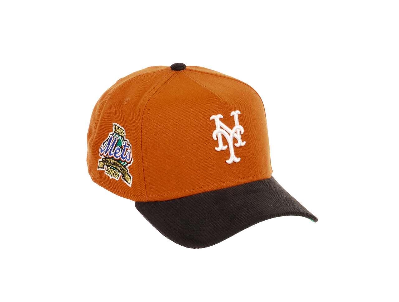 New York Mets  MLB 40th Anniversary Sidepatch Orange Black Cord 9Forty A-Frame Snapback Cap New Era
