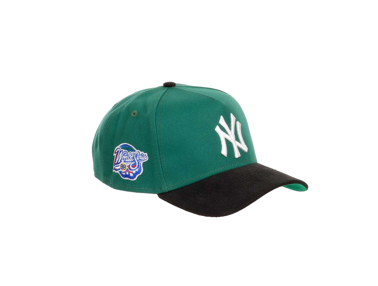 New York Yankees MLB World Series 1998 Sidepatch Green Black Cord 9Forty A-Frame Snapback Cap New Era