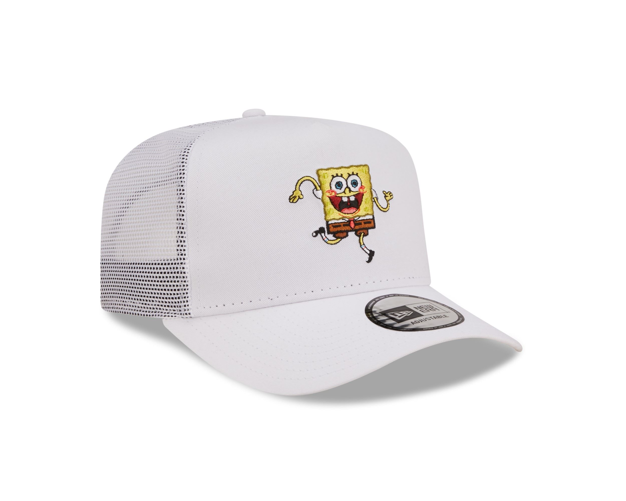 Spongebob Squarepants Nickelodeon Spongebob White A-Frame Adjustable Trucker Cap New Era