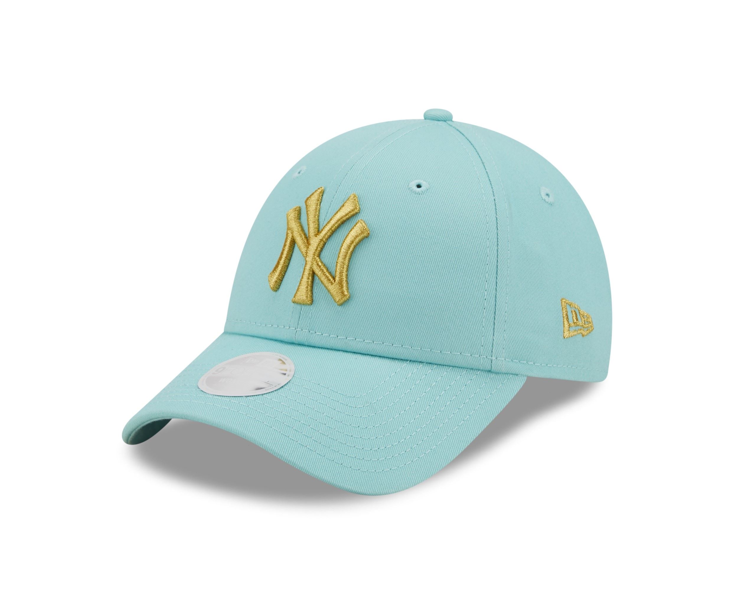 New York Yankees MLB Metallic Logo Turquoise 9Forty Adjustable Women Cap New Era