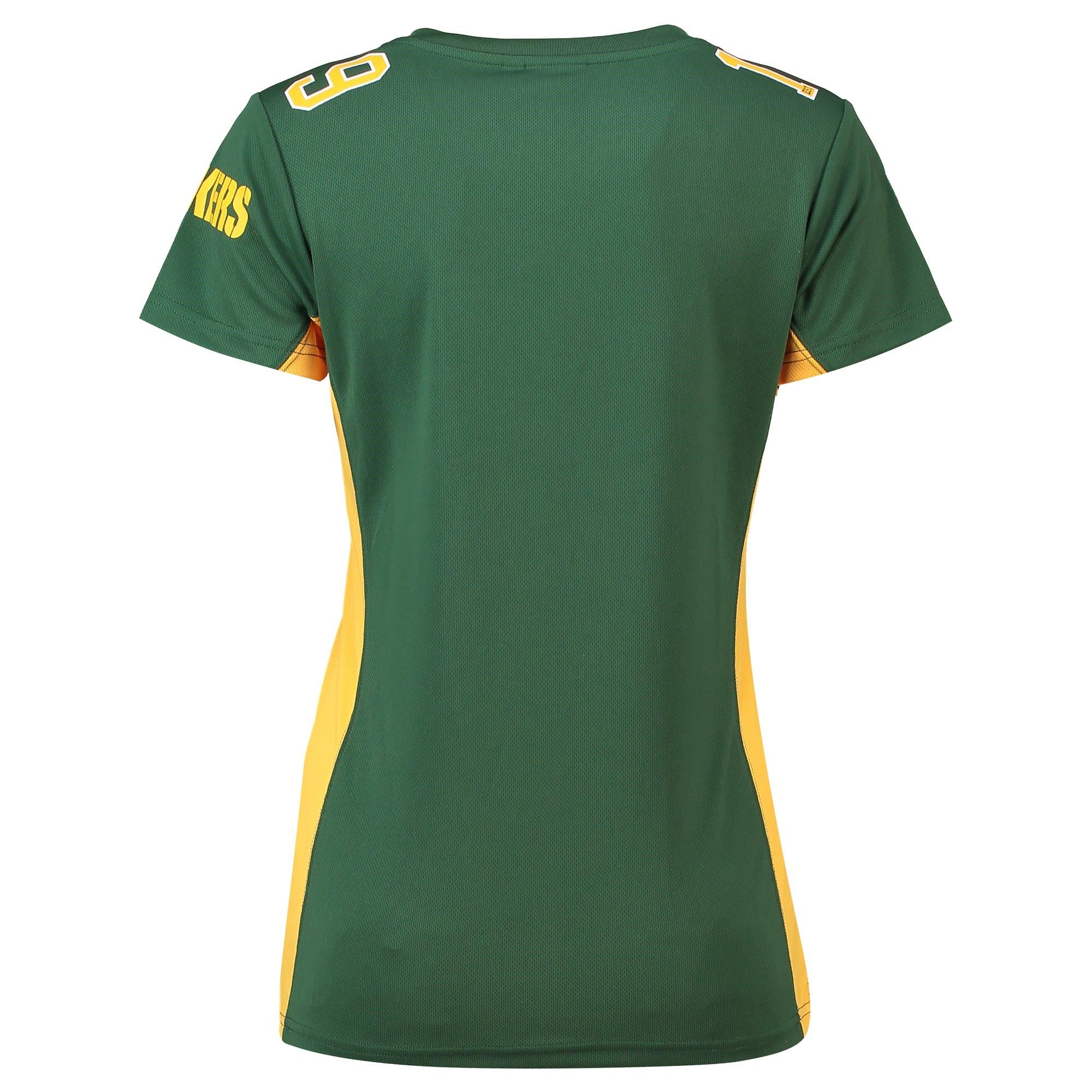 Green Bay Packers NFL Majestic Players Poly Mesh T-Shirt Women Collection Fanatics