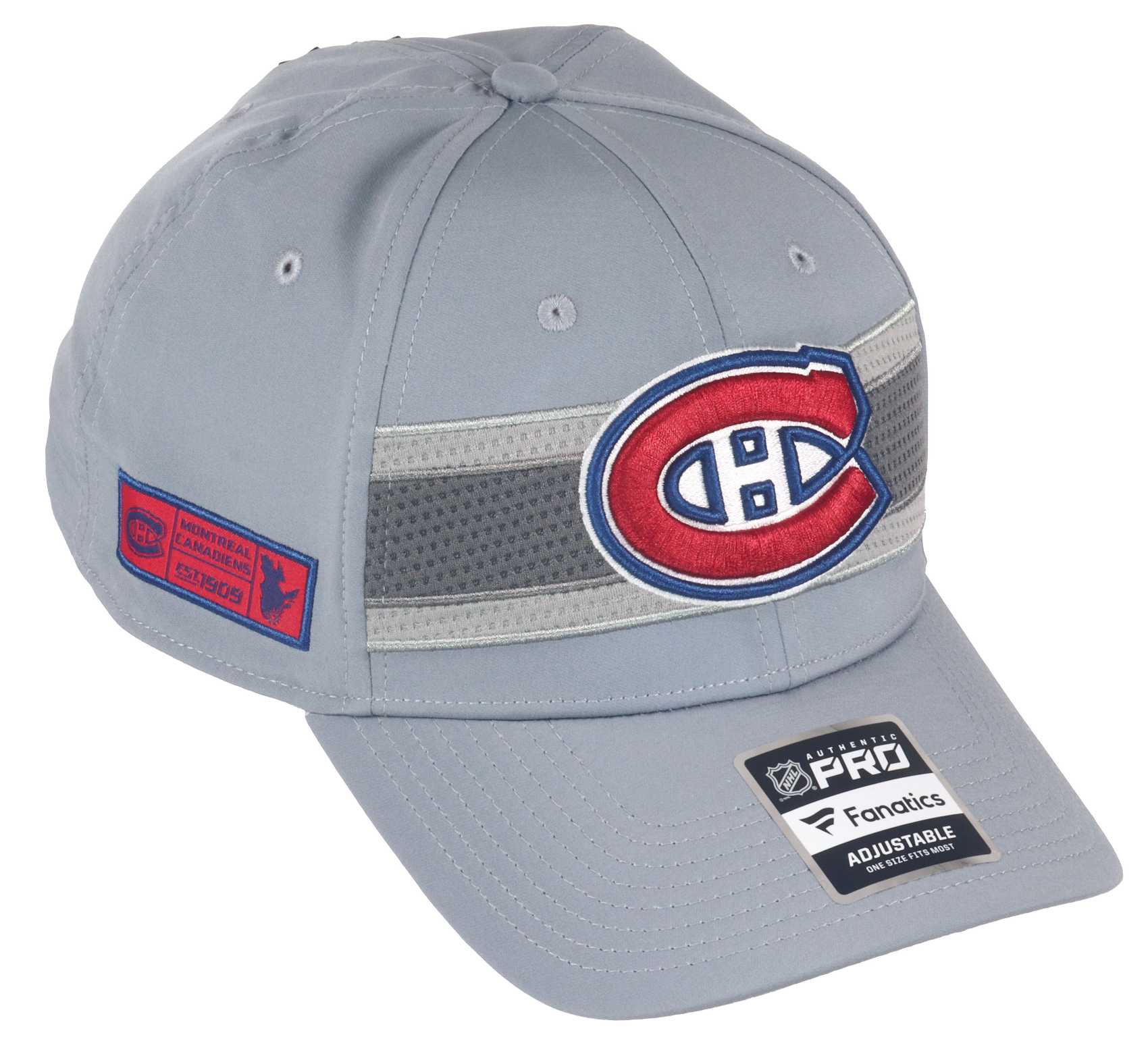 Montreal Canadiens NHL Authentic Pro Home Ice Structured Curved Snapback Cap Grey Fanatics