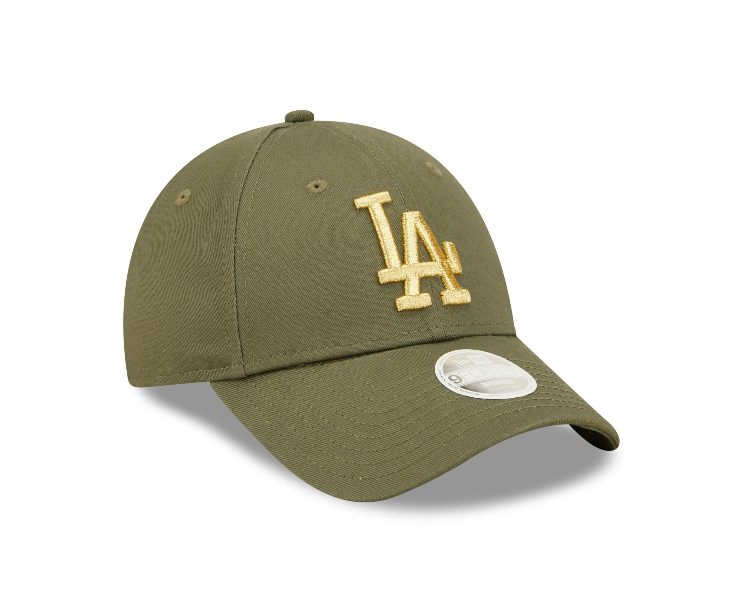 Los Angeles Dodgers MLB Metallic Logo Olive 9Forty Adjustable Women Cap New Era