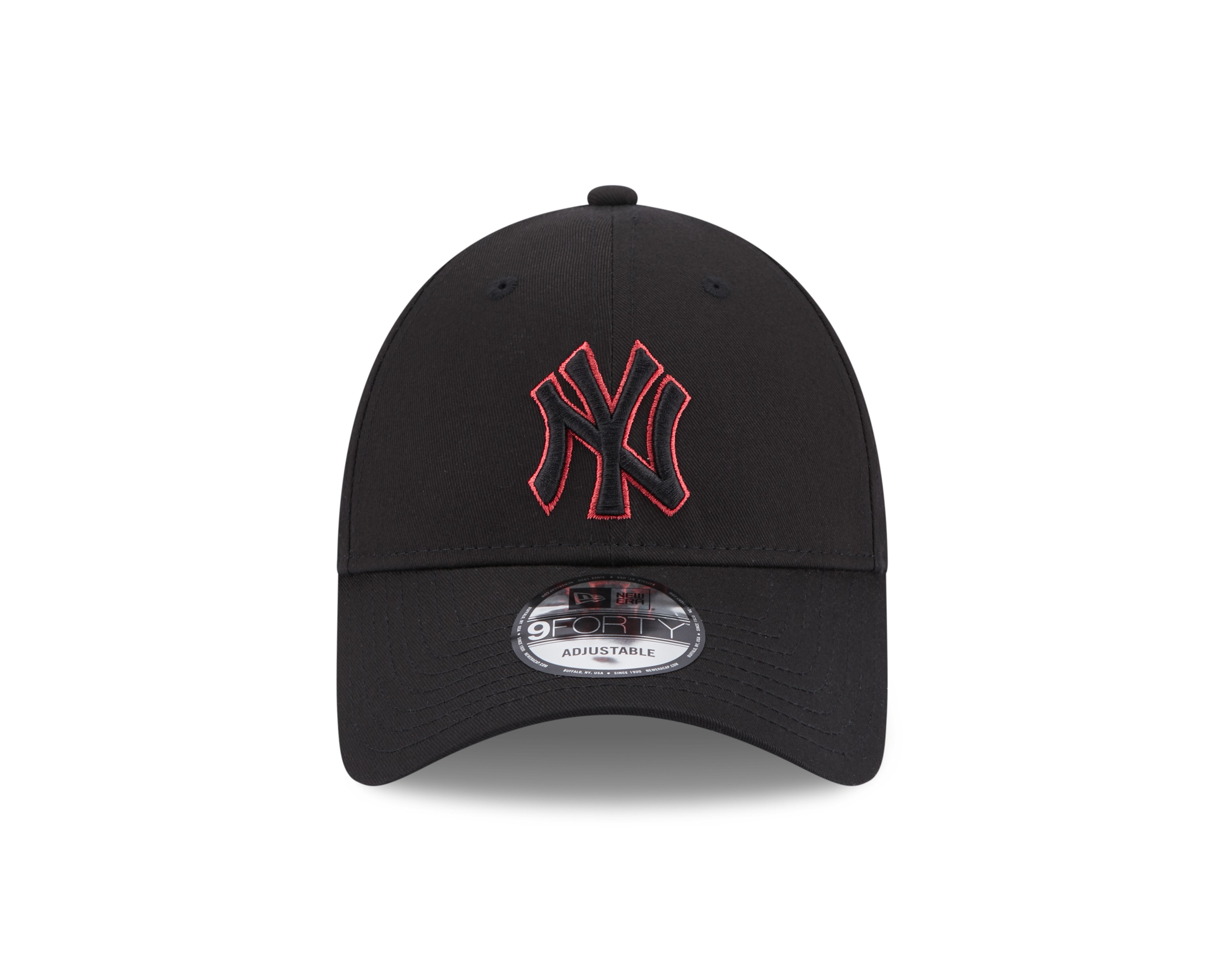 New York Yankees MLB Team Outline Black Pink 9Forty Adjustable Cap New Era