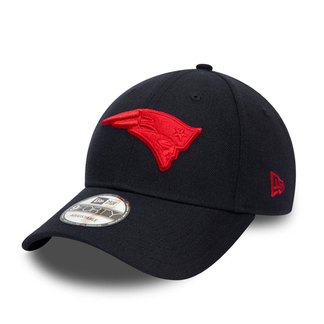New England Patriots NFL Pop Logo Navy Red 9Forty Adjustable Snapback Cap New Era