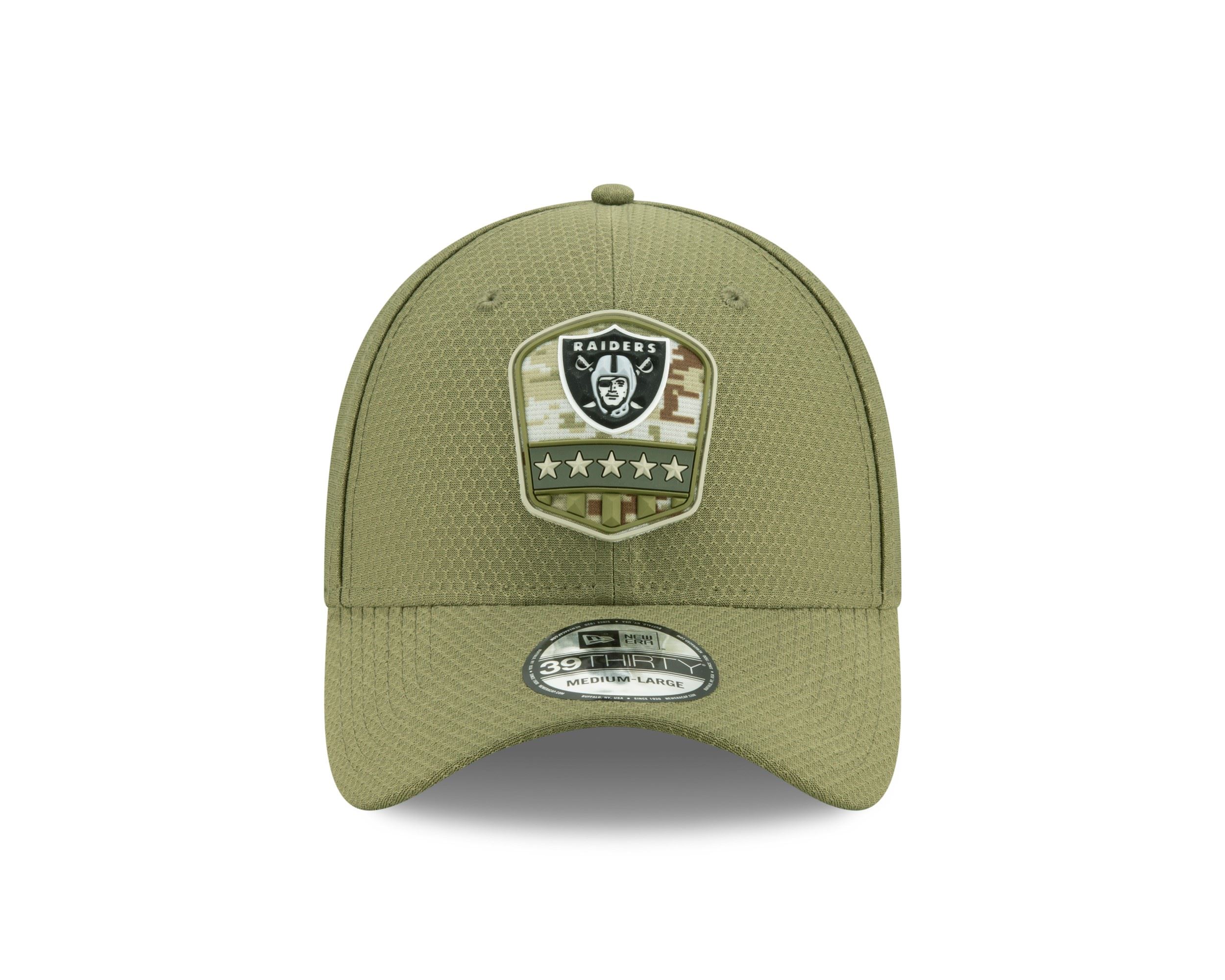 Oakland Raiders On Field 2019 Salute to Service Olive 39Thirty Cap New Era
