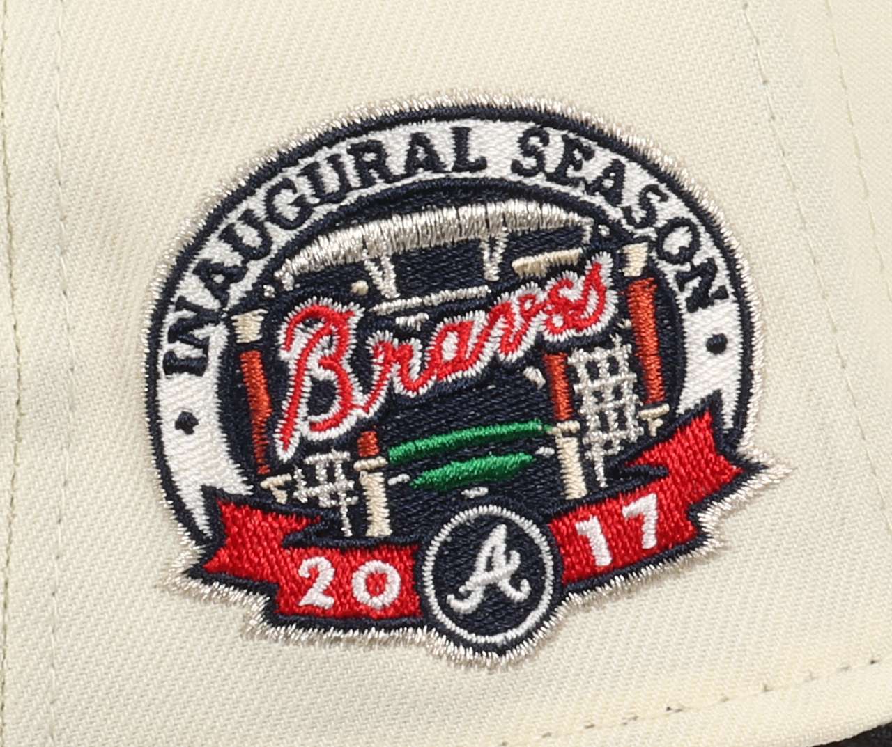 Atlanta Braves MLB Inaugural Season 2017 Sidepatch Cooperstown Chrome Black 9Forty A-Frame Snapback Cap New Era