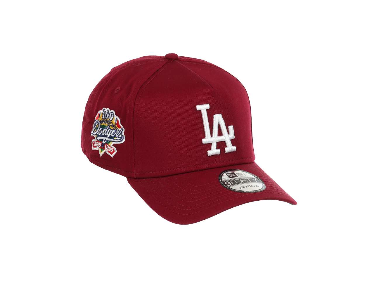 Los Angeles Dodgers MLB 100 Anniversary Sidepatch Cardinal 9Forty A-Frame Snapback Cap New Era
