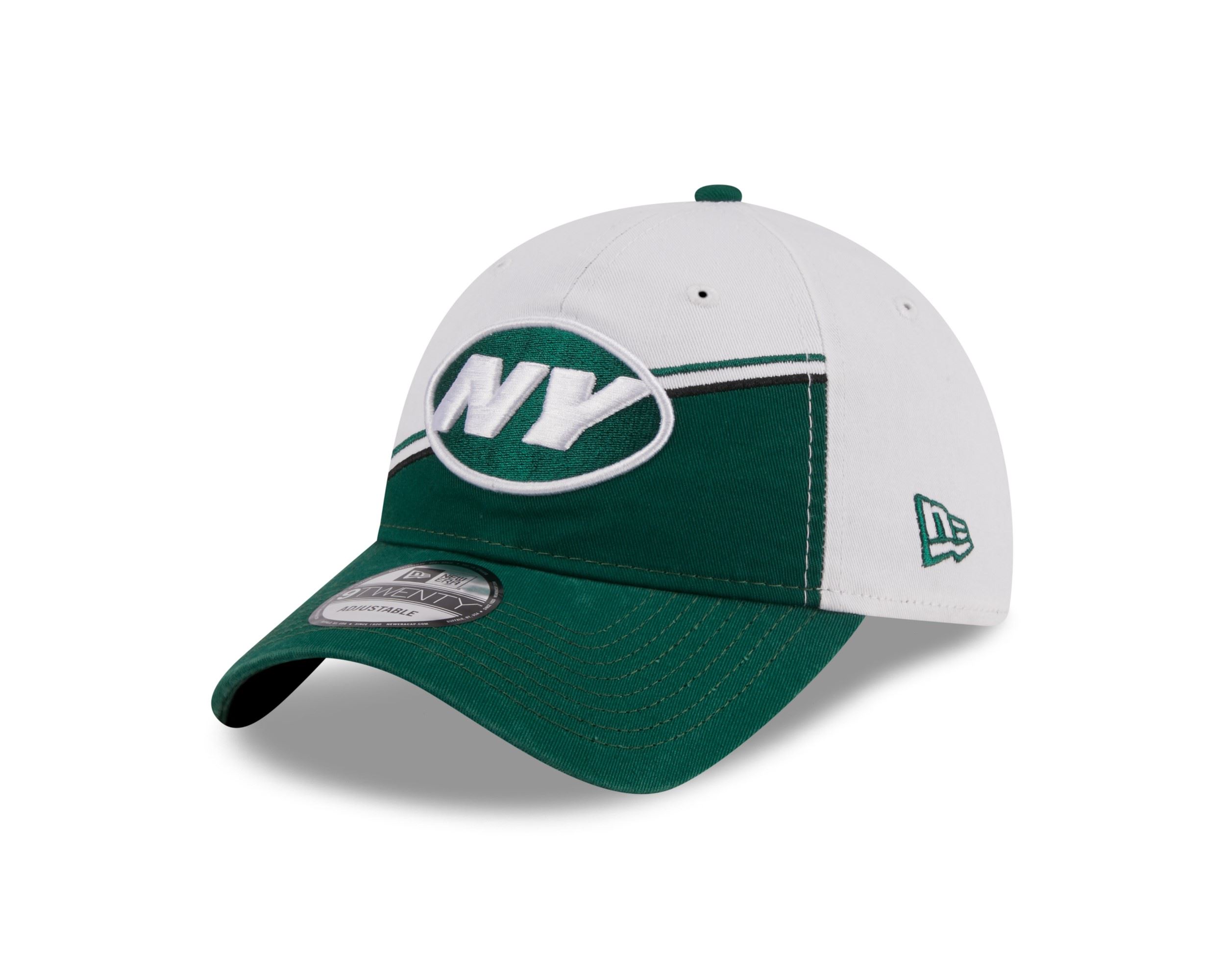 New York Jets NFL 2023 Sideline White Green 9Twenty Unstructured Strapback Cap New Era