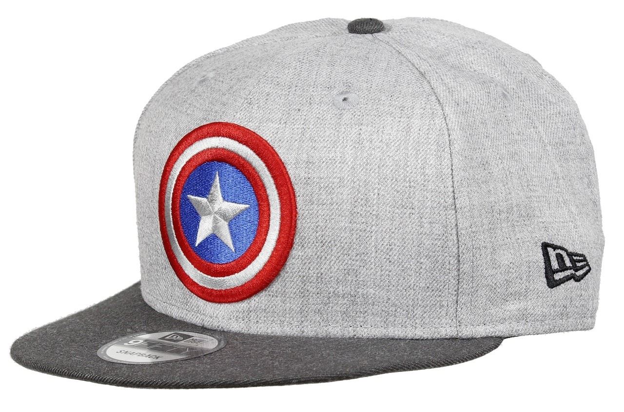 Captain America Comic Graphite 9Fifty Snapback Cap Heather Graphite New Era