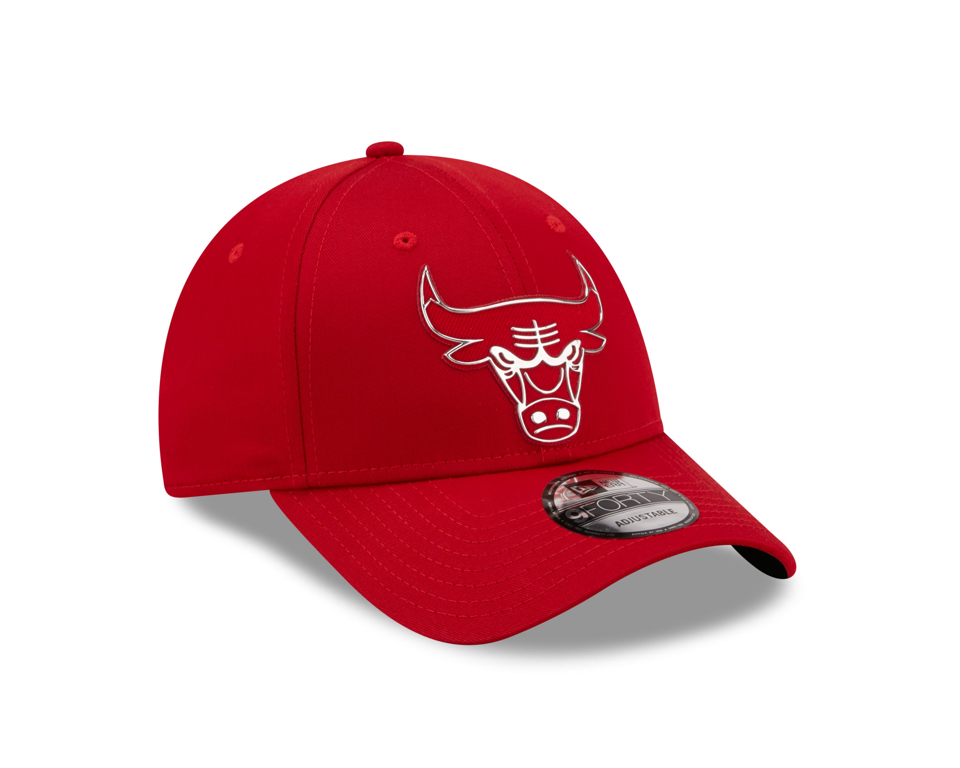 Chicago Bulls NBA Foil Logo Rot Verstellbare 9Forty Snapback Cap New Era