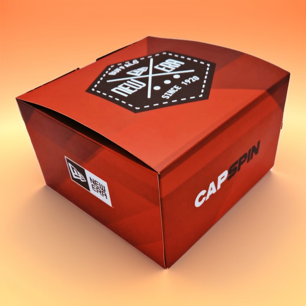 Exklusive Geschenkverpackungsbox mit Capspin und New Era Logo-Druck