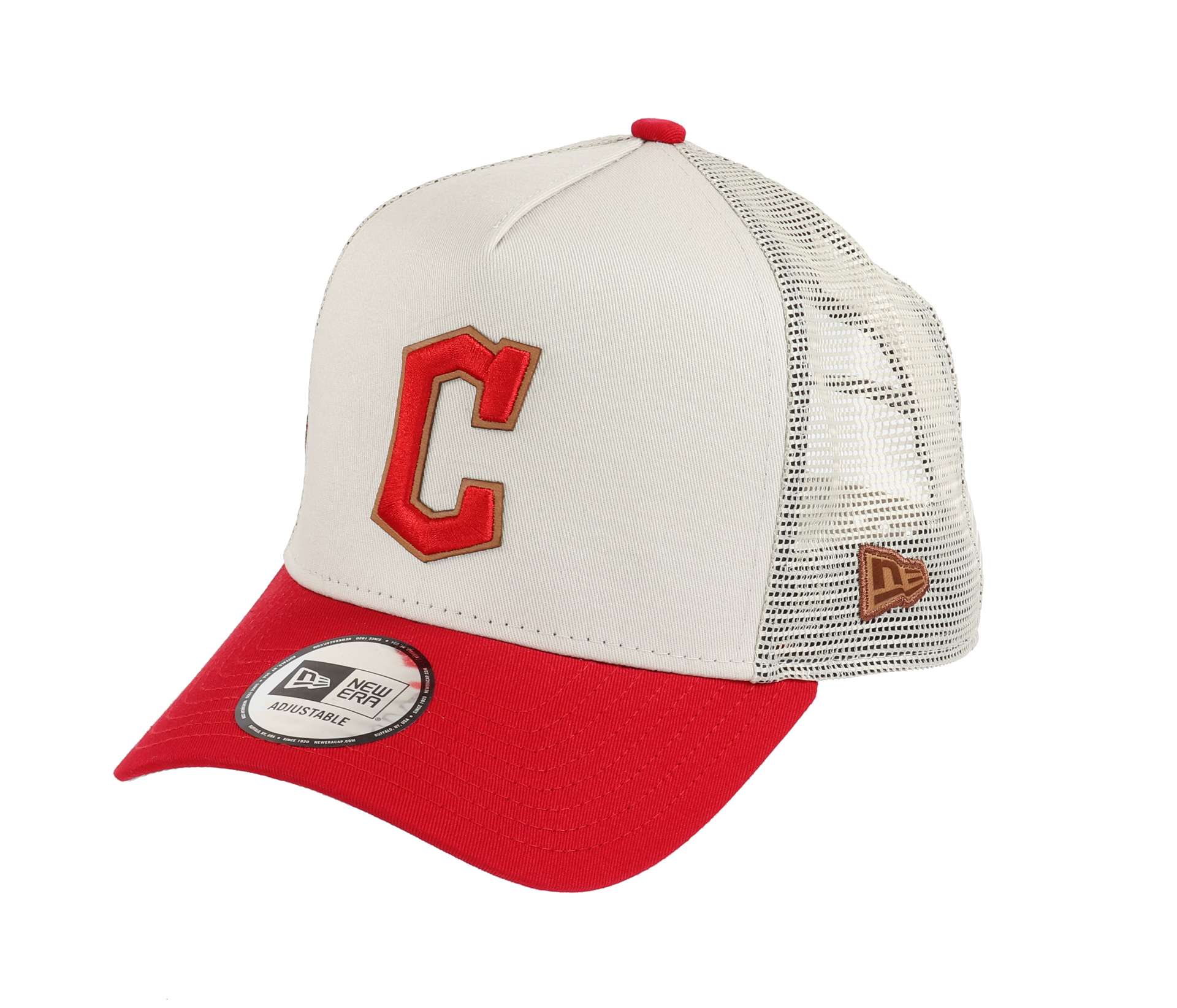 Cleveland Guardians  MLB Stone Red Established 1901 Sidepatch A-Frame Trucker Cap New Era