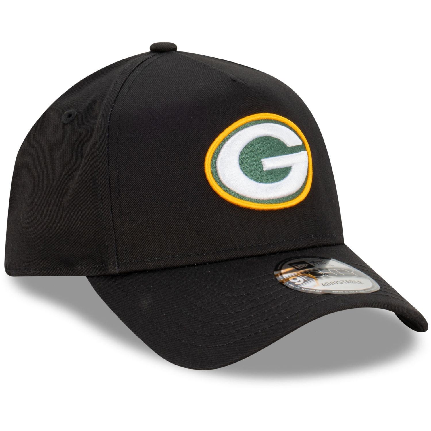 Green Bay Packers NFL Evergreen Schwarz Verstellbare 9Forty A-Frame Cap New Era