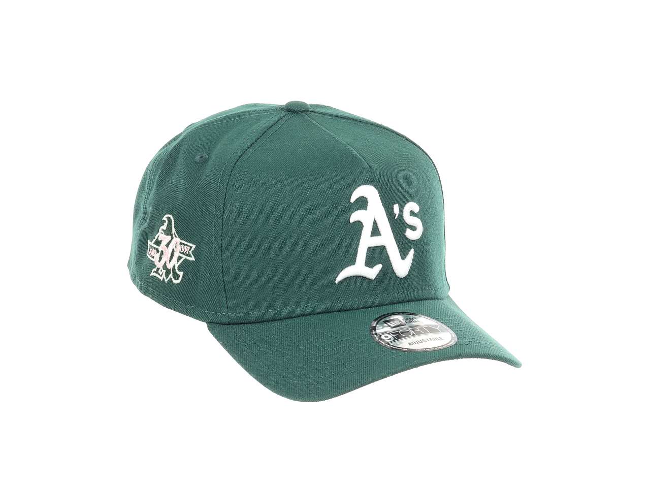 Oakland Athletics MLB 30th Anniversary Sidepatch Dark Green 9Forty A-Frame Snapback Cap New Era