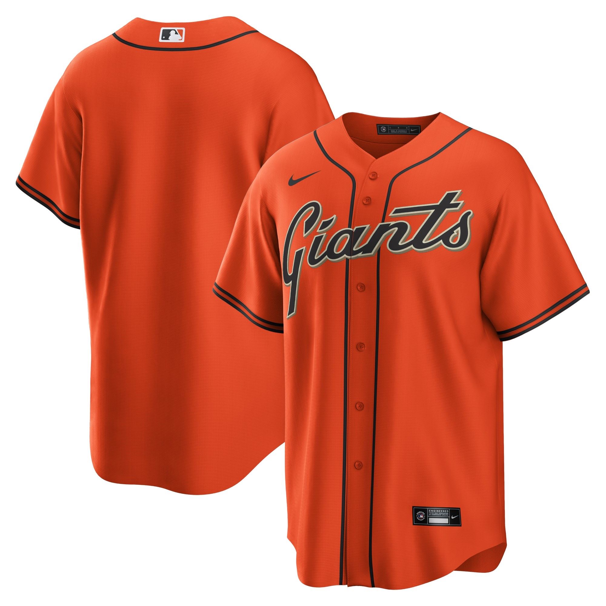 San Francisco Giants Orange Official MLB Replica Alternate Road Jersey Nike