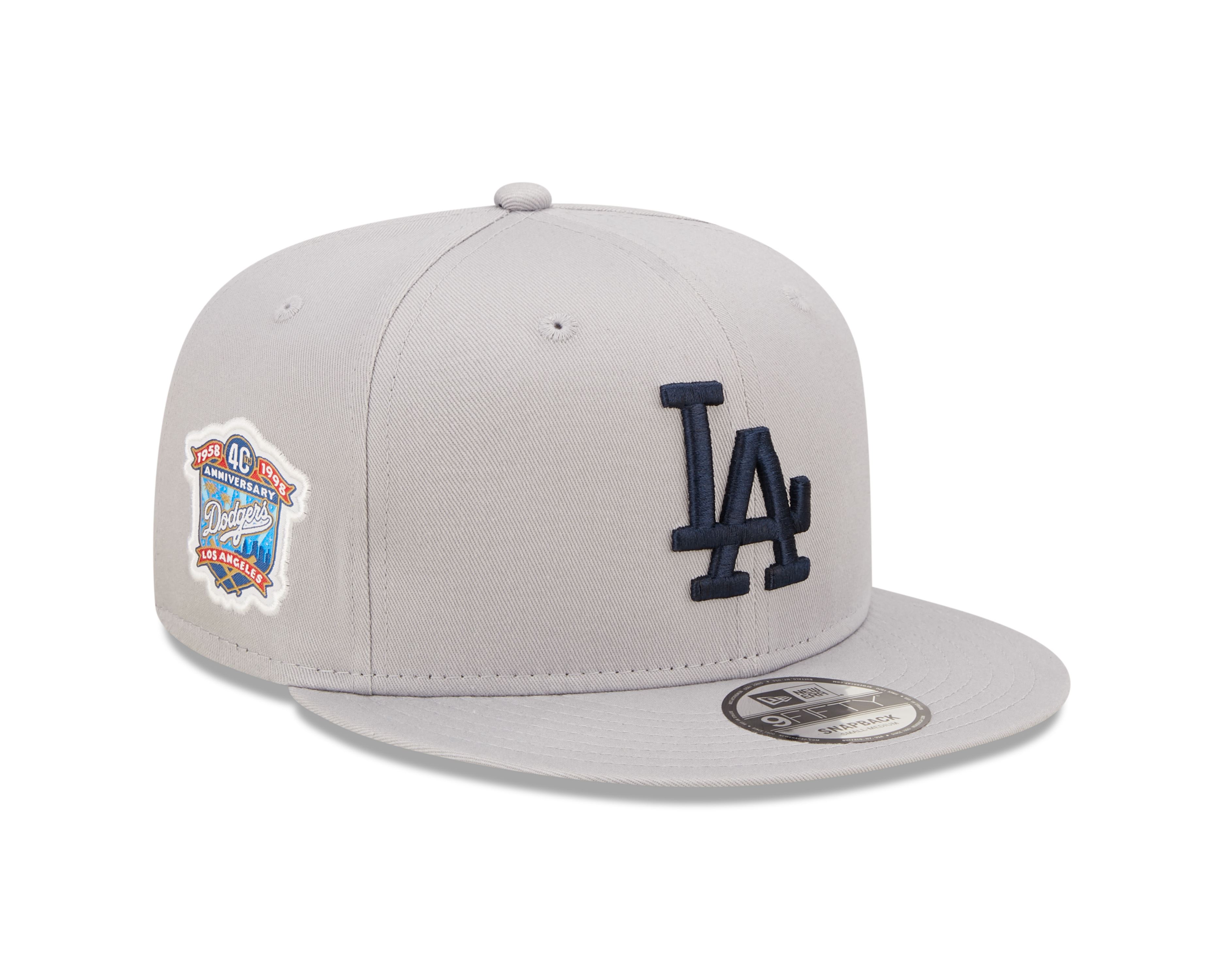 Los Angeles Dodgers MLB 40th Anniversary Sidepatch 9Fifty Snapback Cap Gray New Era