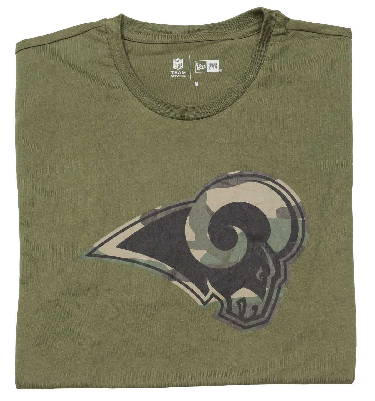 Los Angeles Rams Camo Logo Olive T- Shirt New Era