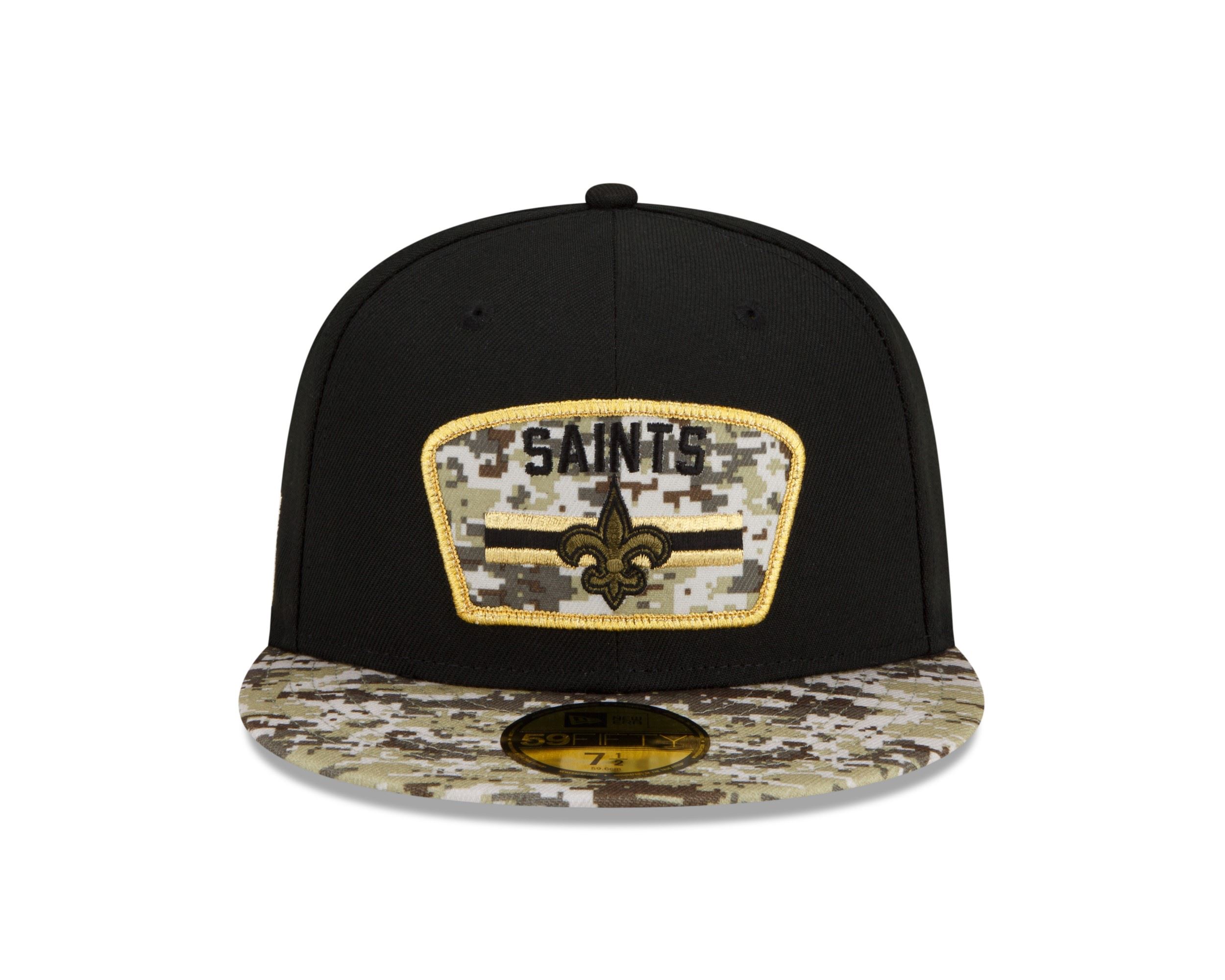 New Orleans Saints NFL On Field 2021 Salute to Service Black 59Fifty Basecap New Era