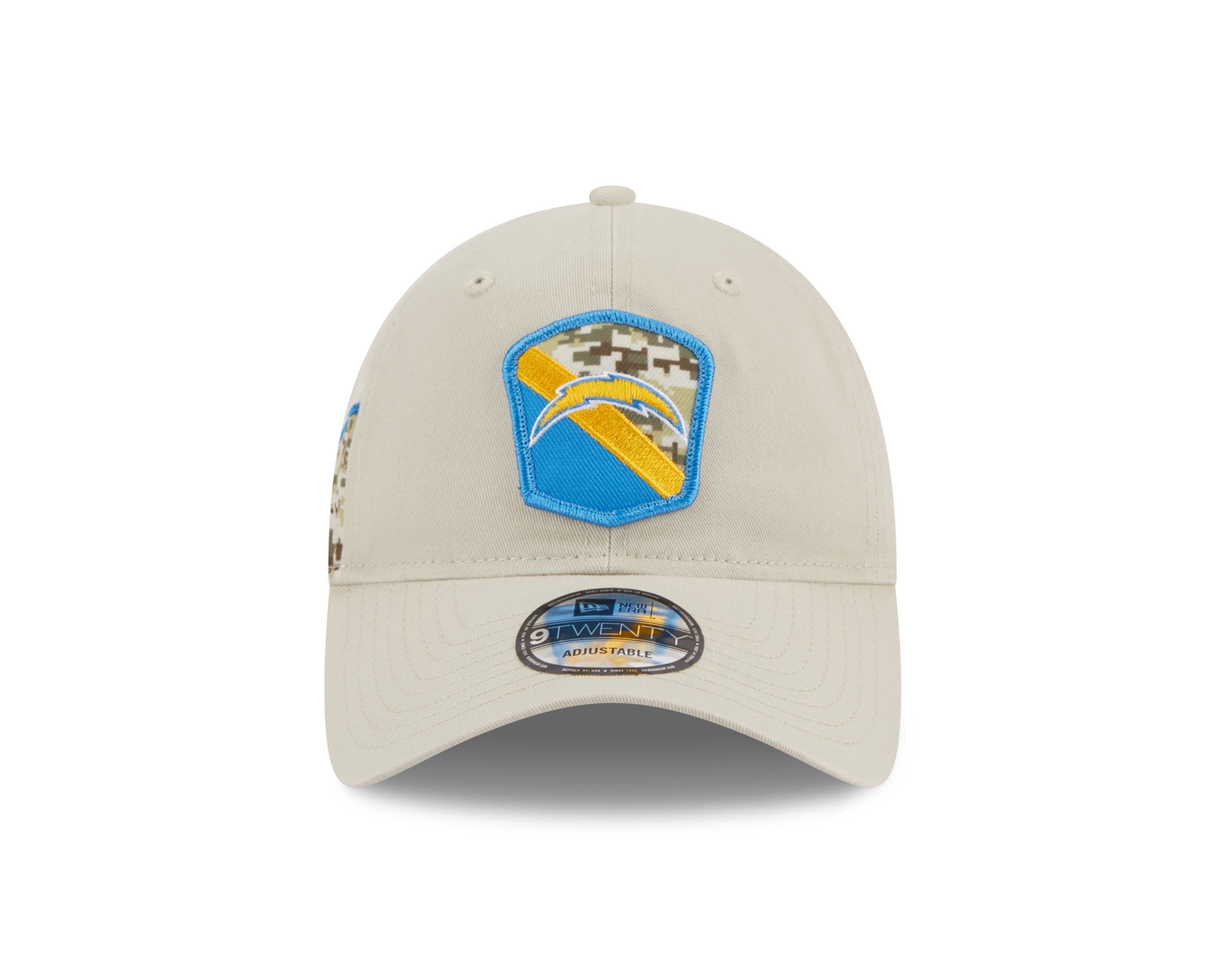 Los Angeles Chargers NFL Salute to Service 2023 Stone 9Twenty Unstructured Strapback Cap New Era