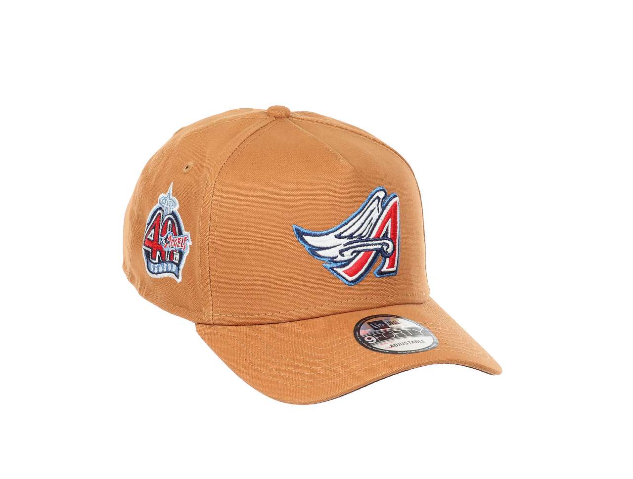 Anaheim Angels MLB 40th Season Sidepatch Brown 9Forty A-Frame Snapback Cap New Era