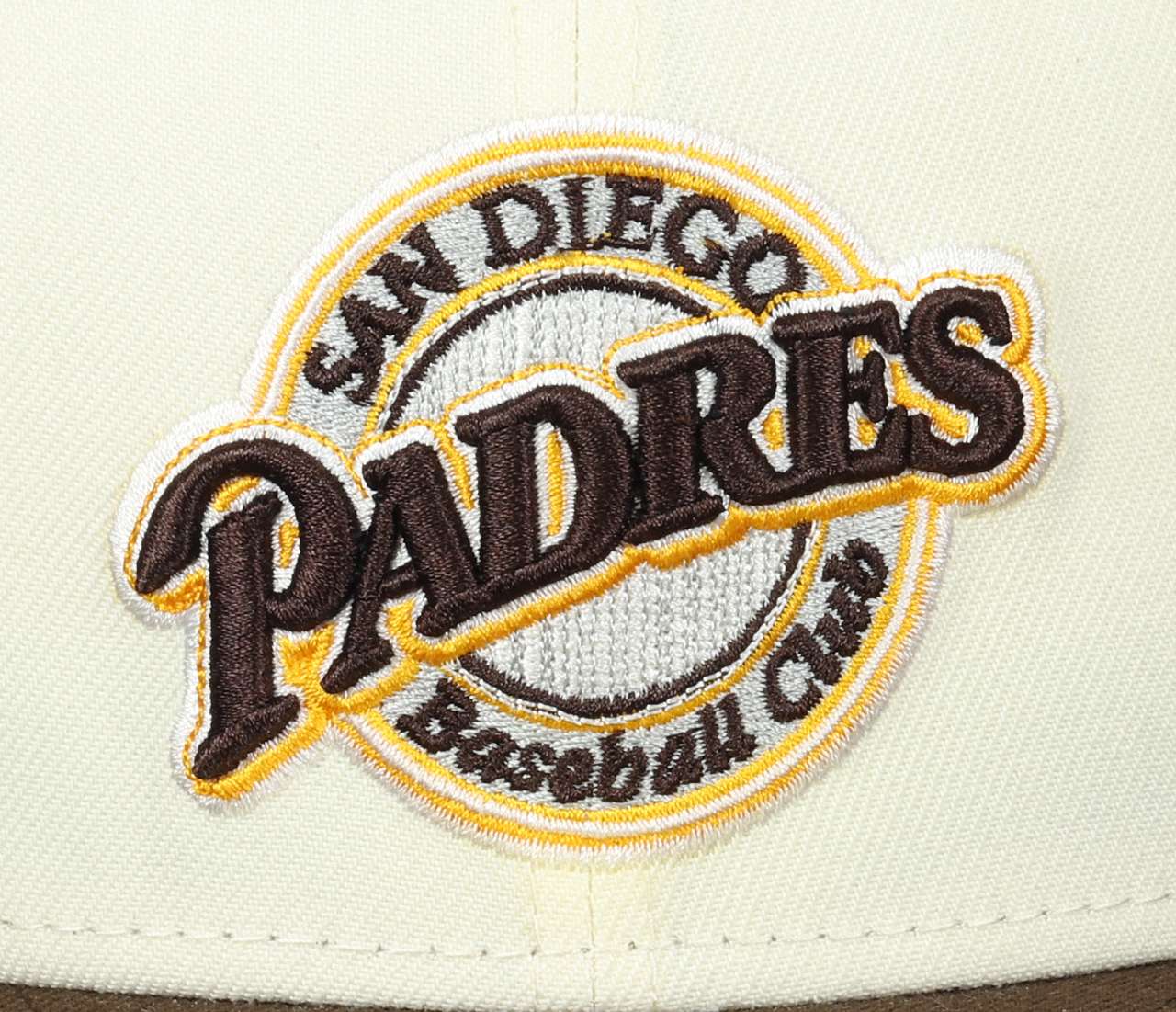 San Diego Padres MLB Cooperstown Retro Logo Chrome White Brown 59Fifty Basecap New Era