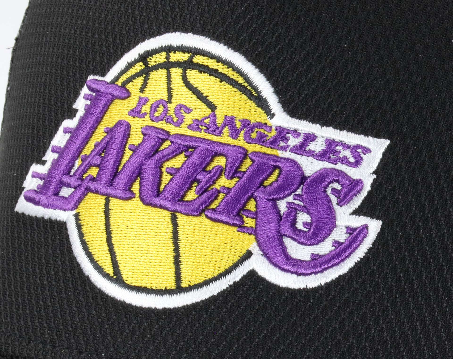 Los Angeles Lakers Black NBA Black Base A-Frame Adjustable Trucker Cap New Era