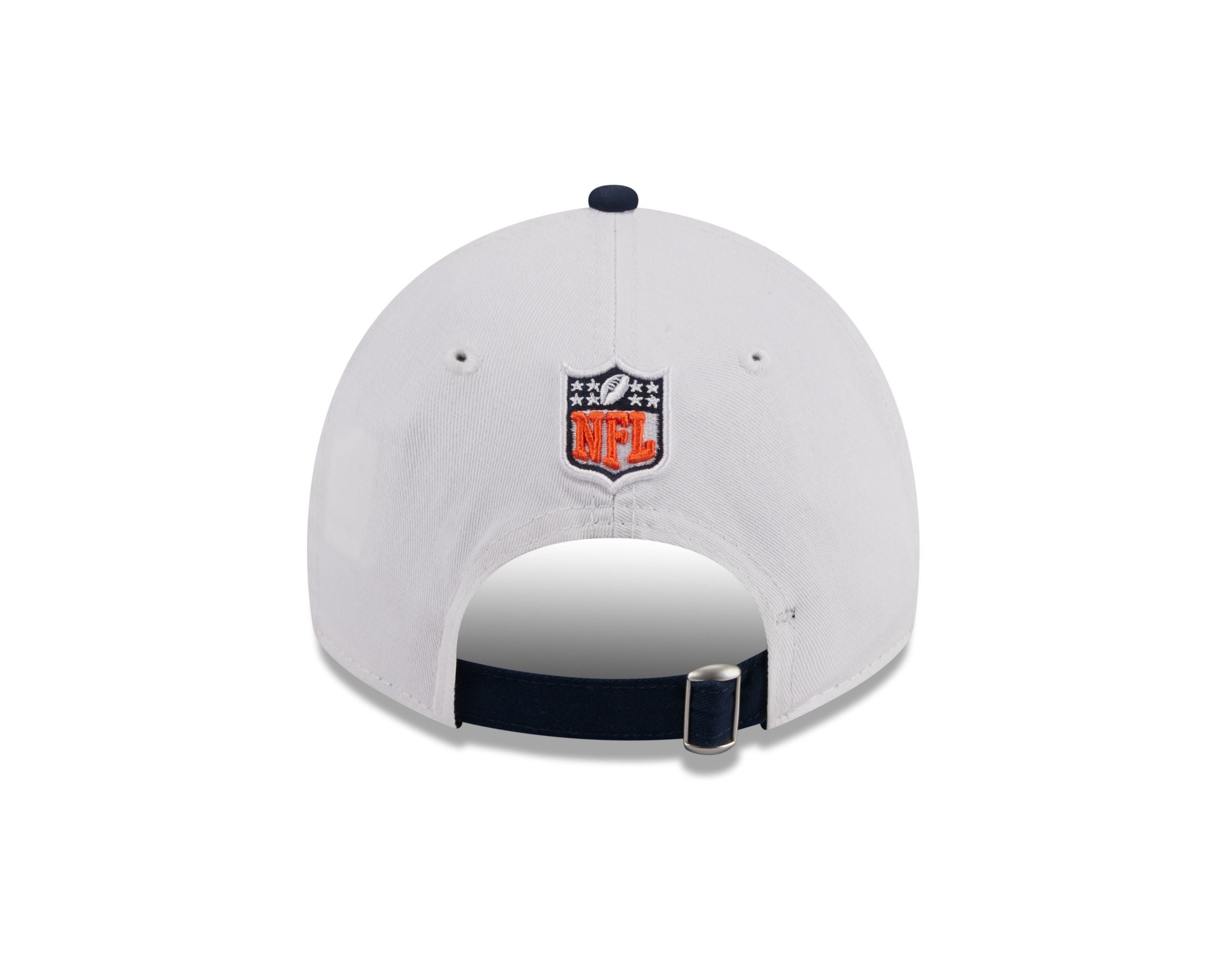 Denver Broncos NFL 2023 Sideline White Blue 9Twenty Unstructured Strapback Cap New Era