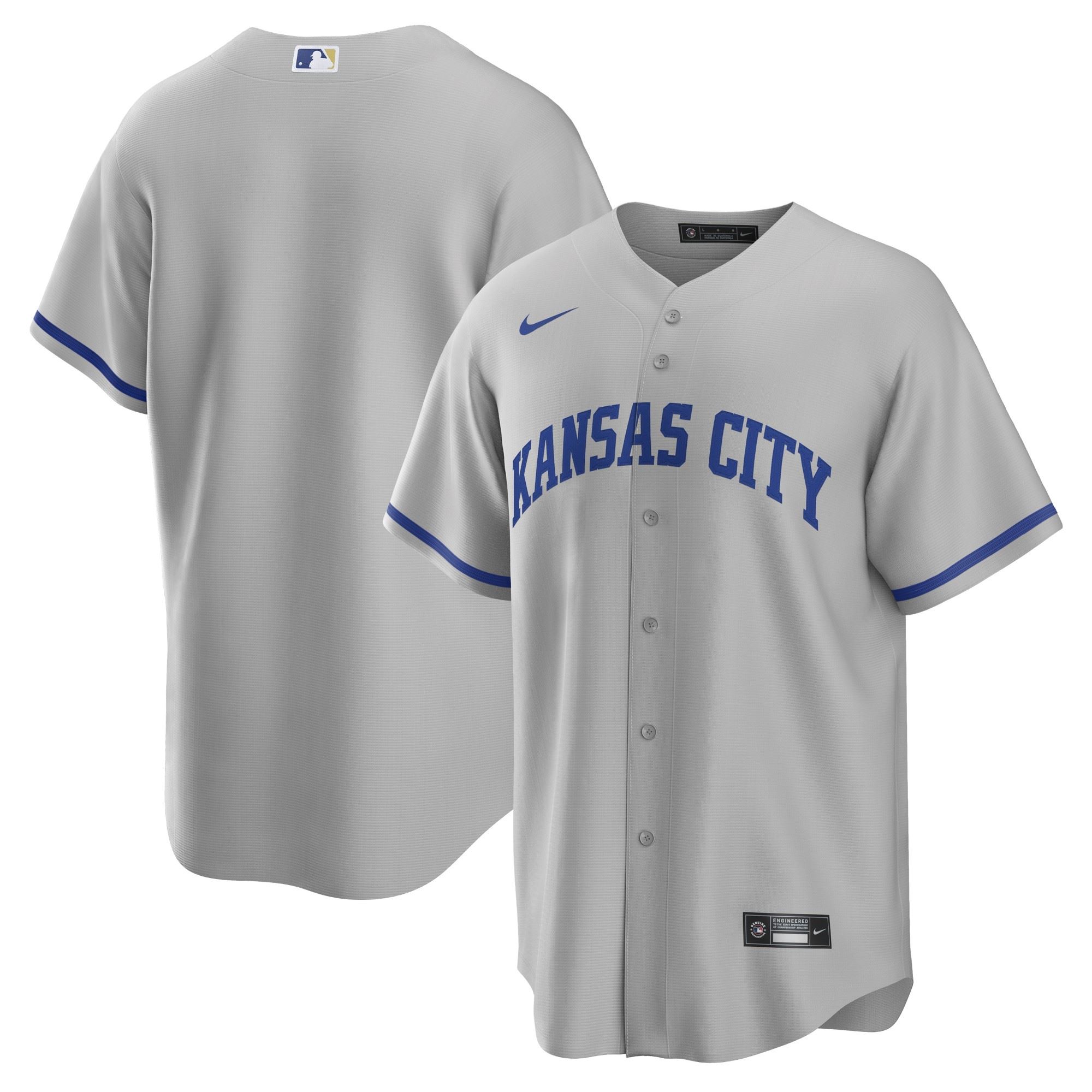 Kansas City Royals Gray Official MLB Replica Road Jersey Nike