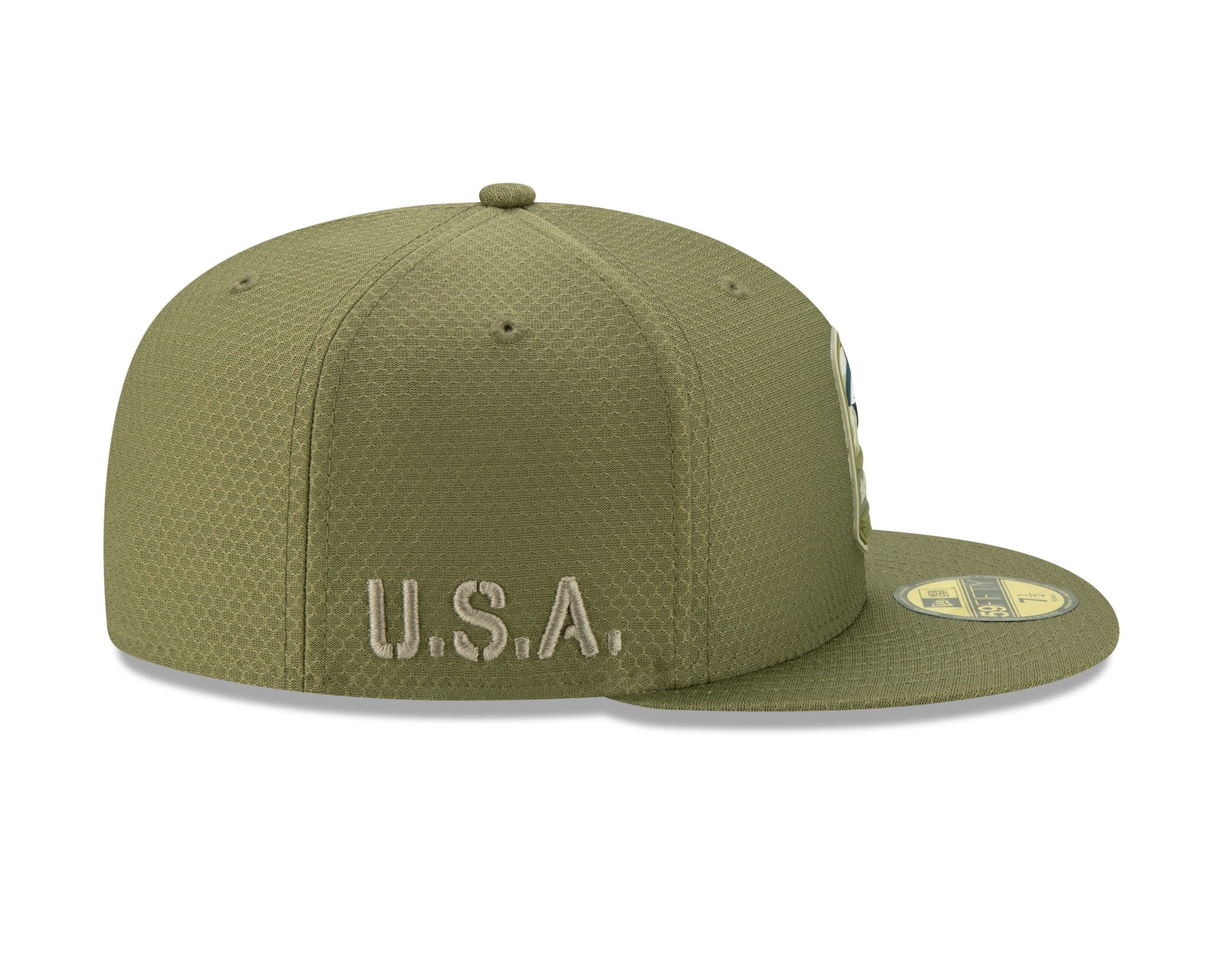 Los Angeles Rams On Field 2019 Salute to Service Olive 59Fifty Cap New Era